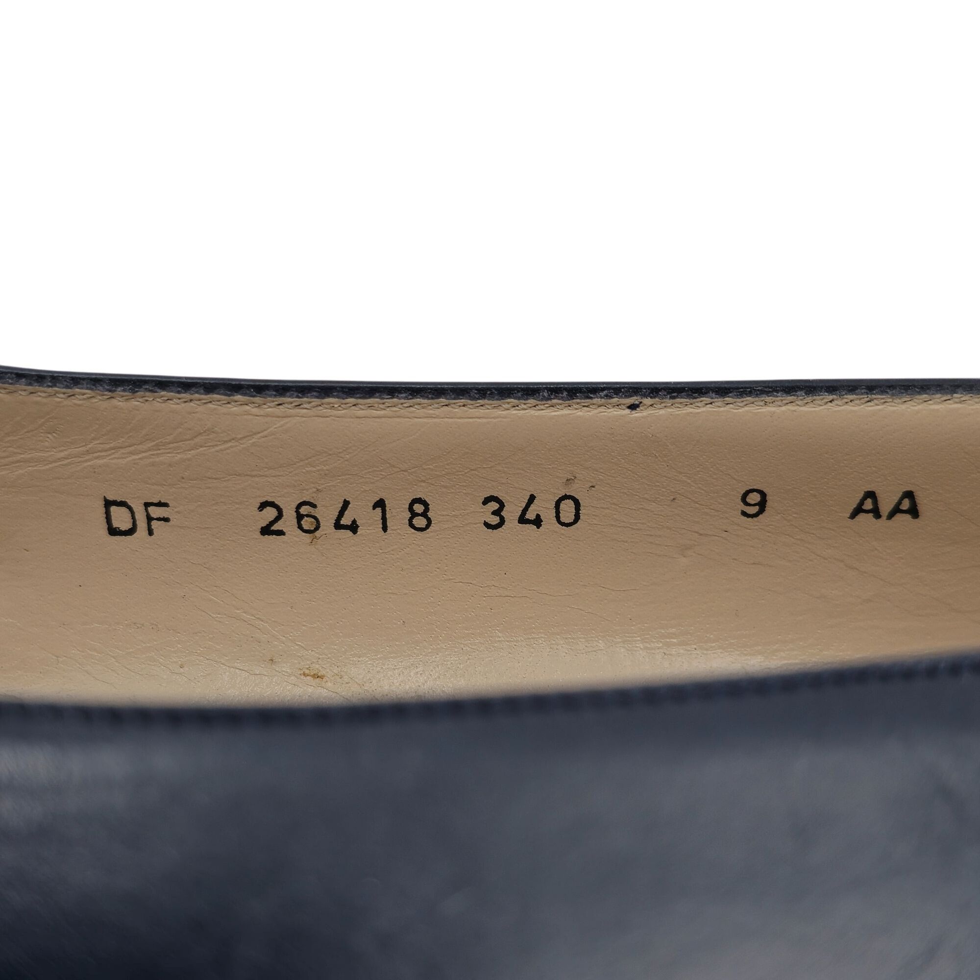 Vintage Salvatore Ferragamo Womens 9AA Navy Leather Reptile