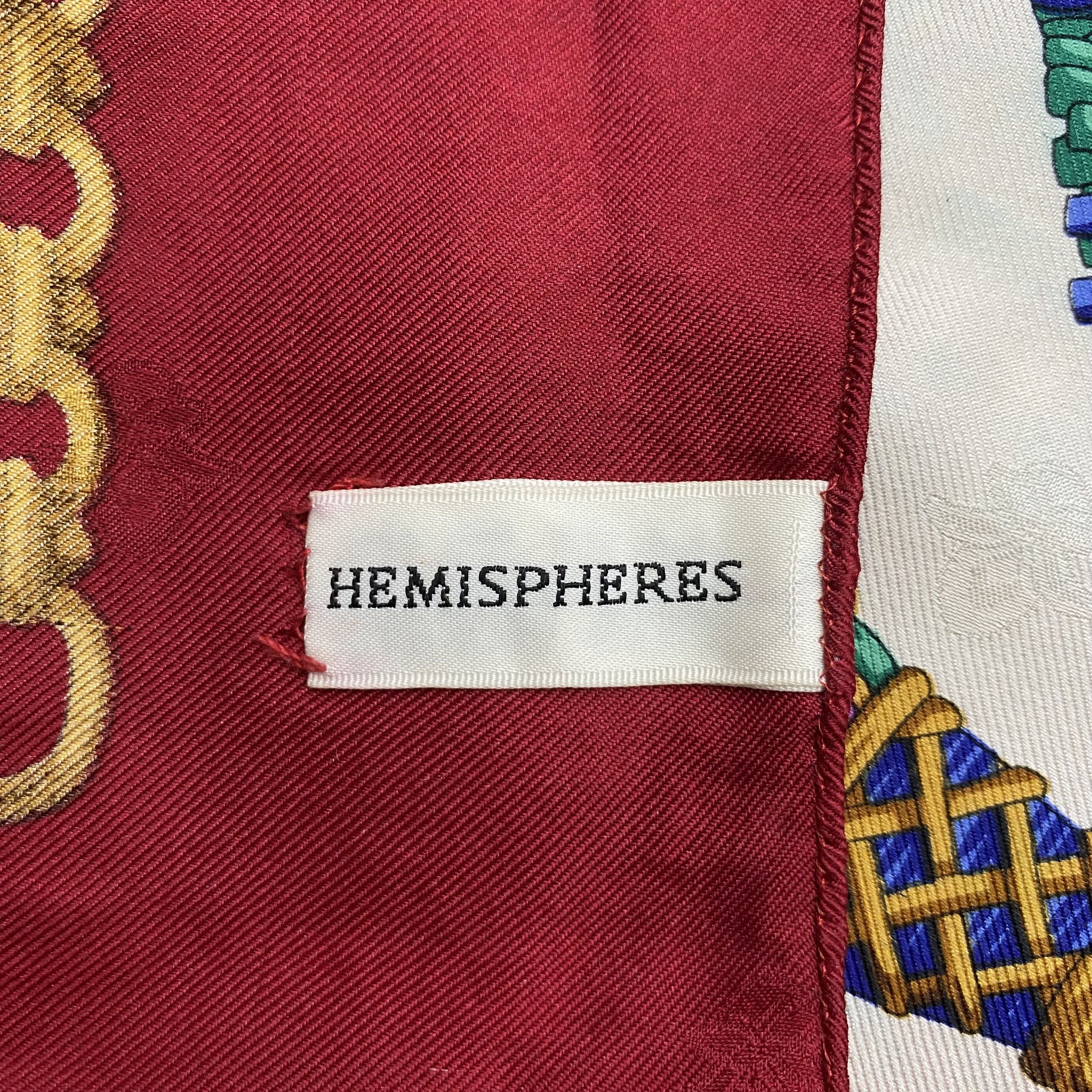 Designer × Vintage Vintage Hemispheres Silk Scarf SSC168 Size ONE SIZE - 4 Thumbnail
