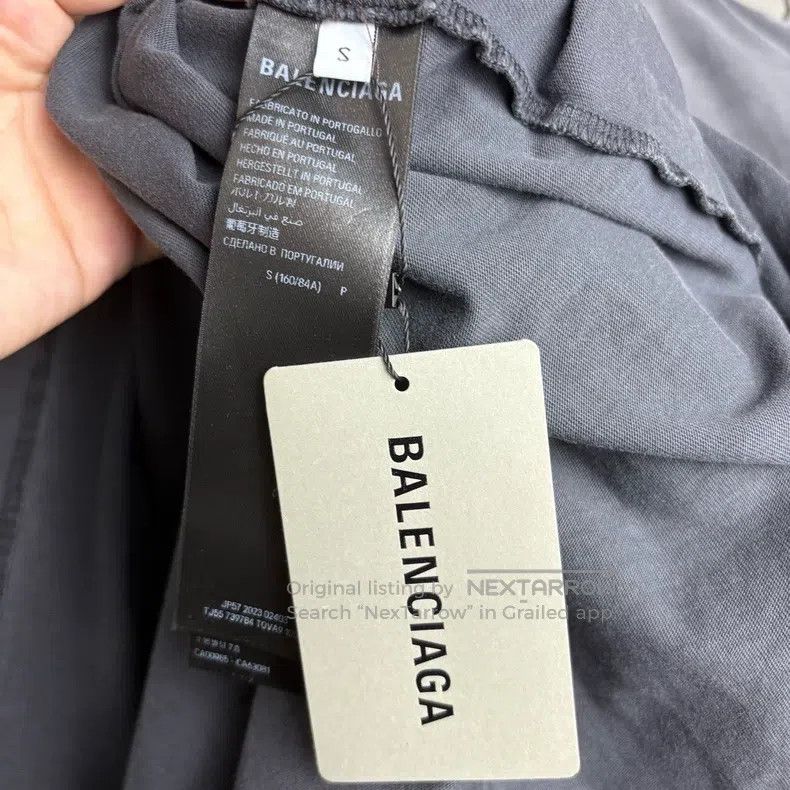 Balenciaga Balenciaga Tape Crepe Paper Distressed Short Sleeve Size US S / EU 44-46 / 1 - 4 Thumbnail