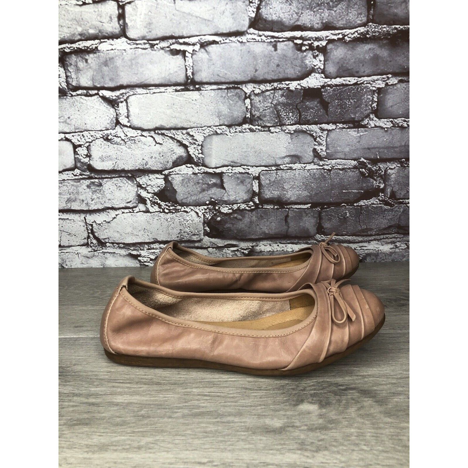 Born Born Footwear Dusty Pink Leather Casual Bow Ballet Flats Wom Size US 6.5 / IT 36.5 - 18 Thumbnail
