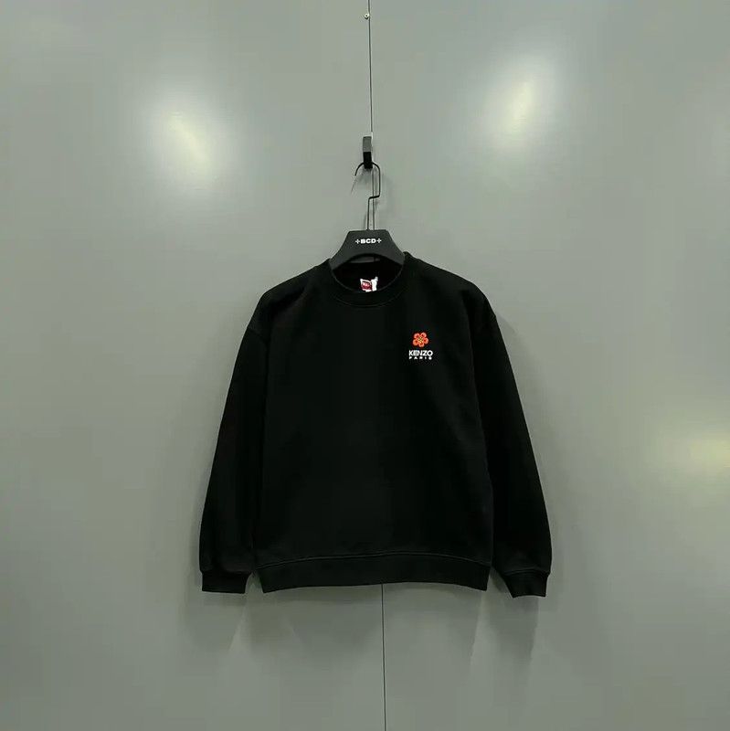 Kenzo KENZO Black Cotton Embroidered Crop Sweatshirt 0089 Size M / US 6-8 / IT 42-44 - 1 Thumbnail