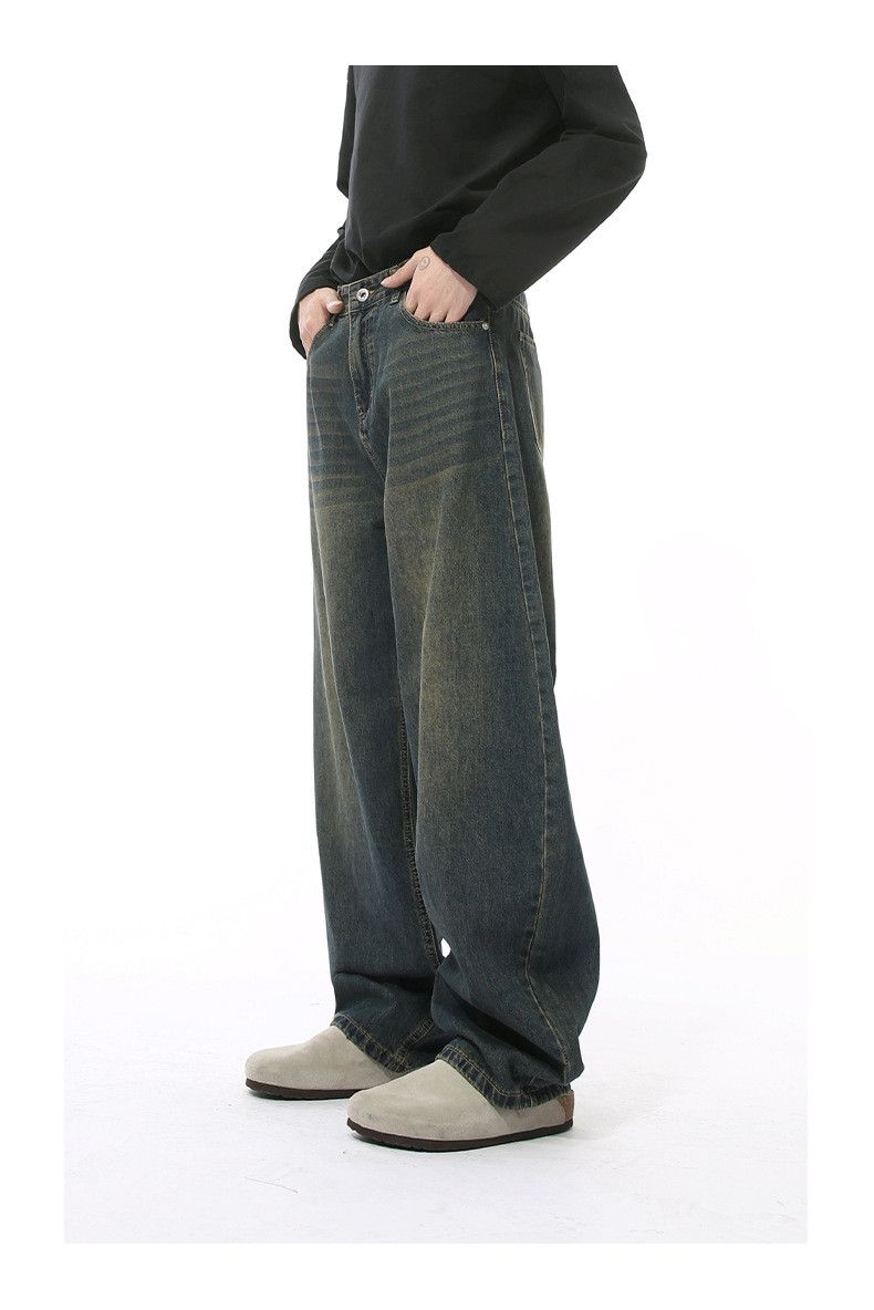 Vintage Japanese retro wide-leg distressed scimitar washed jeans Size US 32 / EU 48 - 3 Thumbnail