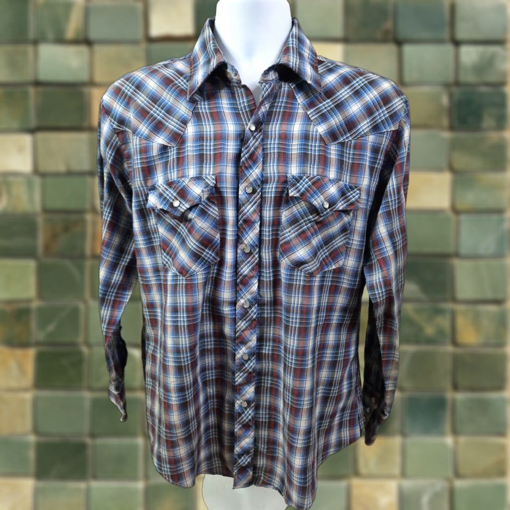 Vintage VINTAGE King of the Road Western Shirt Mens M Plaid Pearl Snap Rockabilly 80s Casual Size US M / EU 48-50 / 2 - 1 Thumbnail