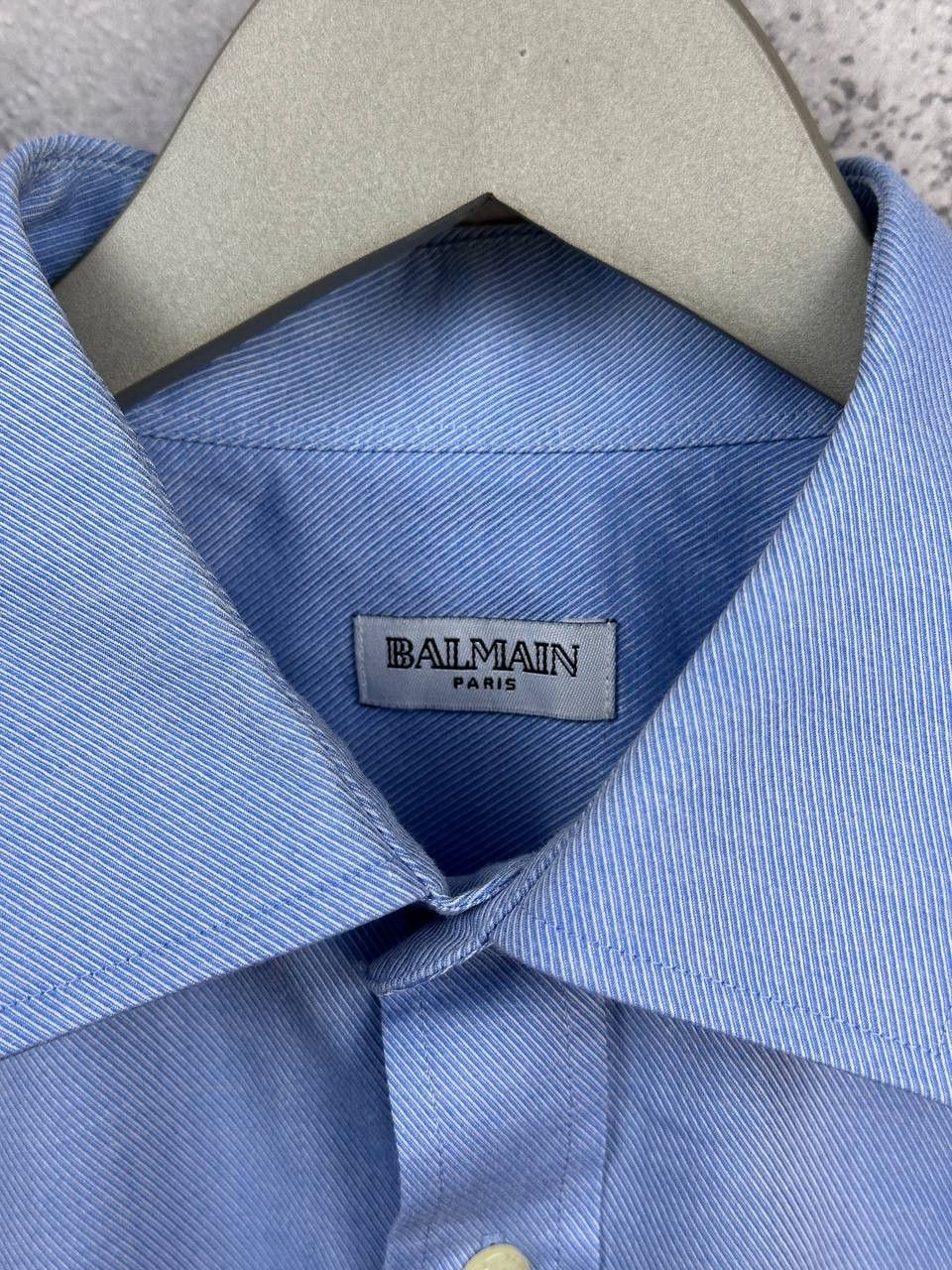 Balmain Balmain Paris Button Up Dress Shirt Micro Stripe Blue LS Size US XL / EU 56 / 4 - 11 Thumbnail