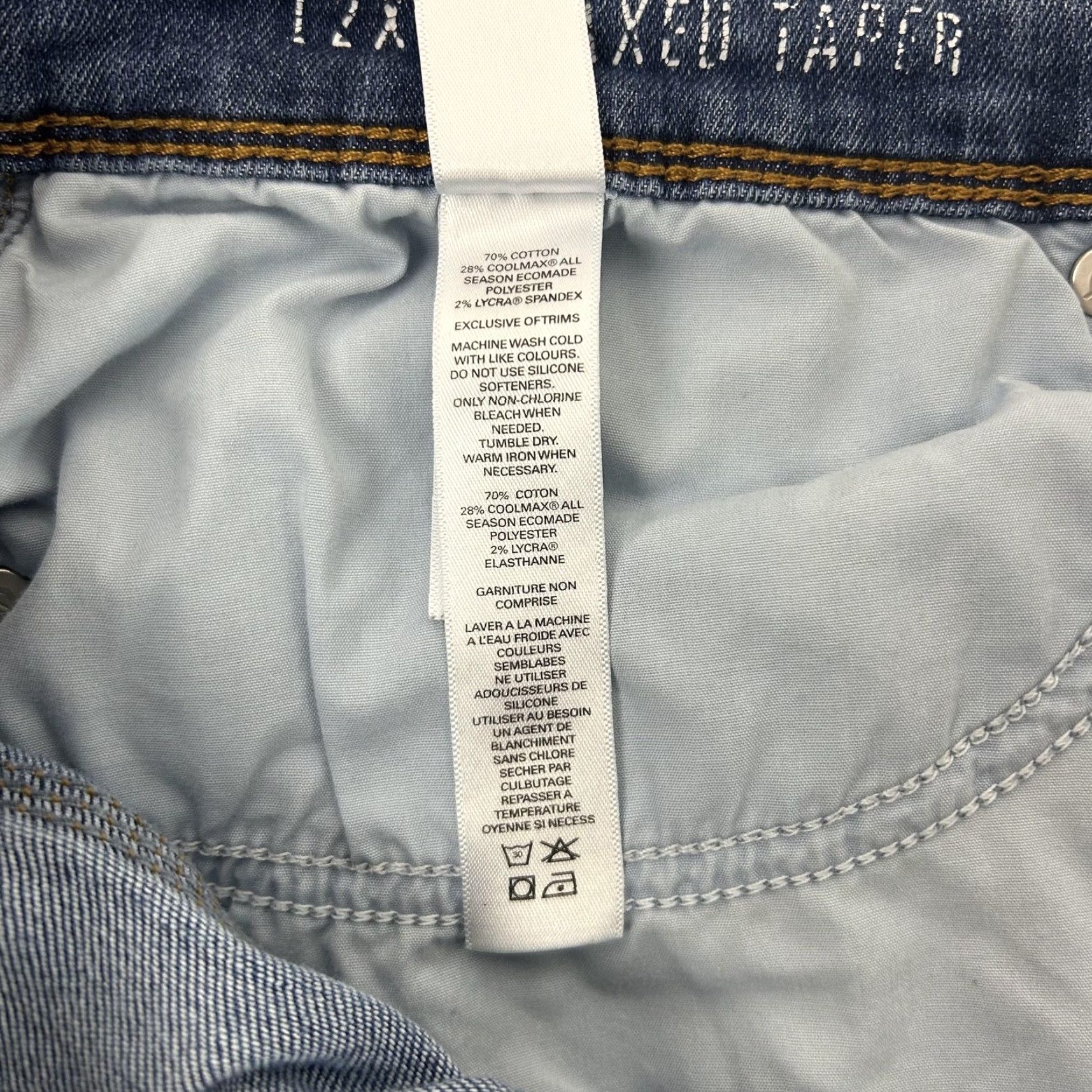 Denime DU/ER L2X Relaxed Taper Jeans Mens 38x29 Blue Medium Wash Stretch Denim 5-Pocket Size US 38 / EU 54 - 6 Thumbnail