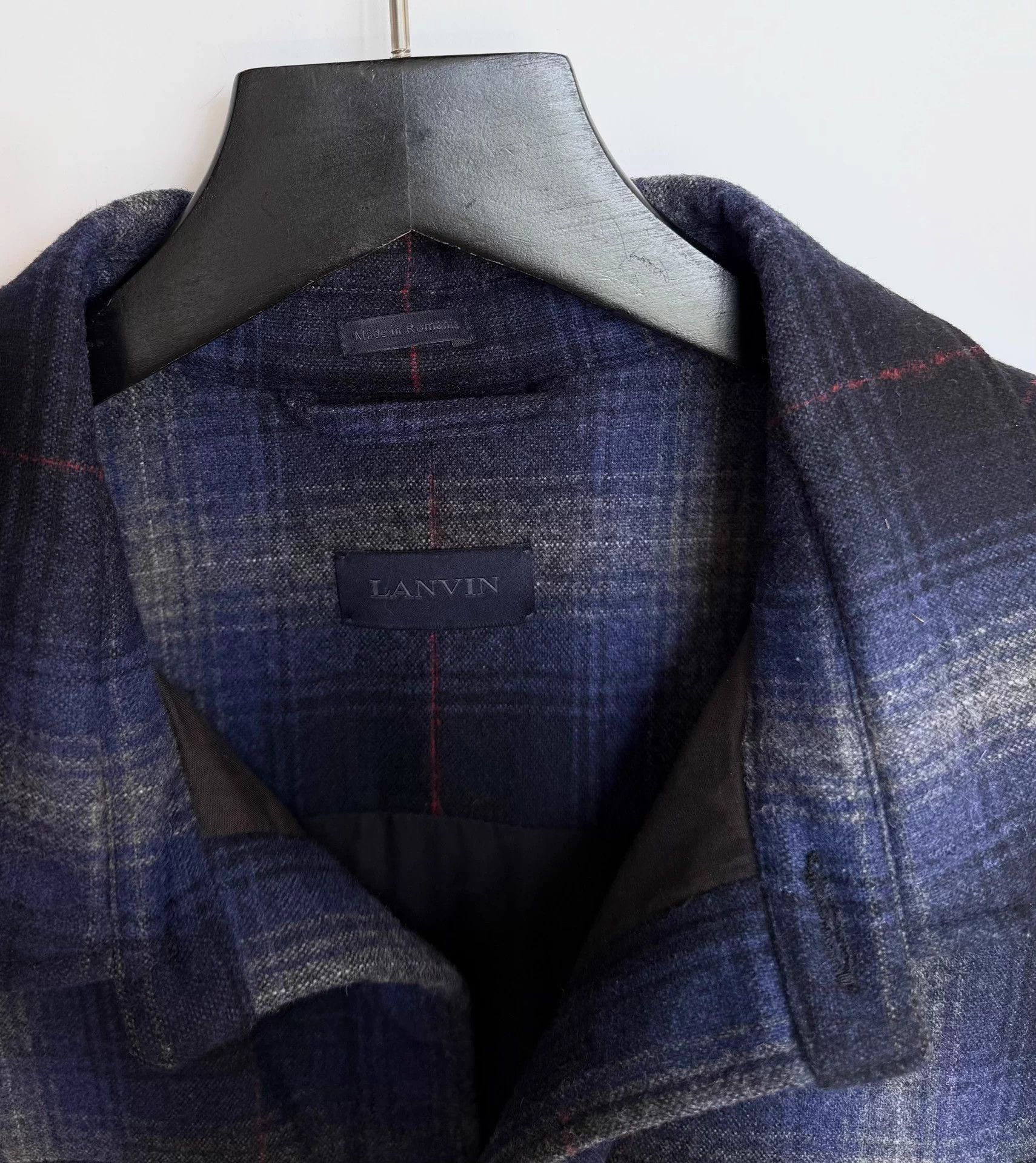 Lanvin Lanvin Wool Plaid Quilted Shirt Jacket - Navy/Black - 46 Size US S / EU 44-46 / 1 - 4 Thumbnail