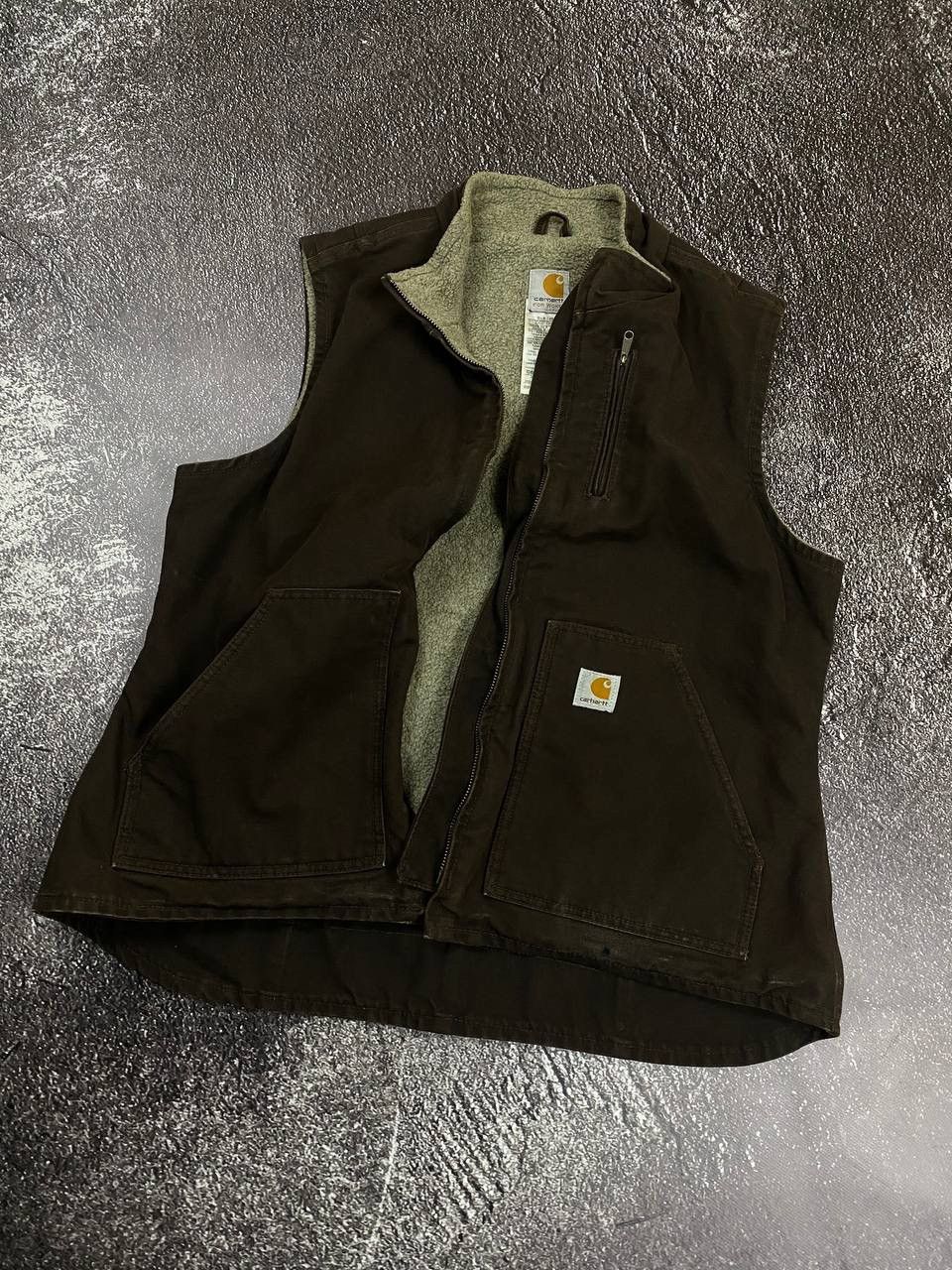 Carhartt × Vintage Vintage Carhartt Sherpa Lined Faded Vest Jacket USA Size L / US 10 / IT 46 - 1 Thumbnail