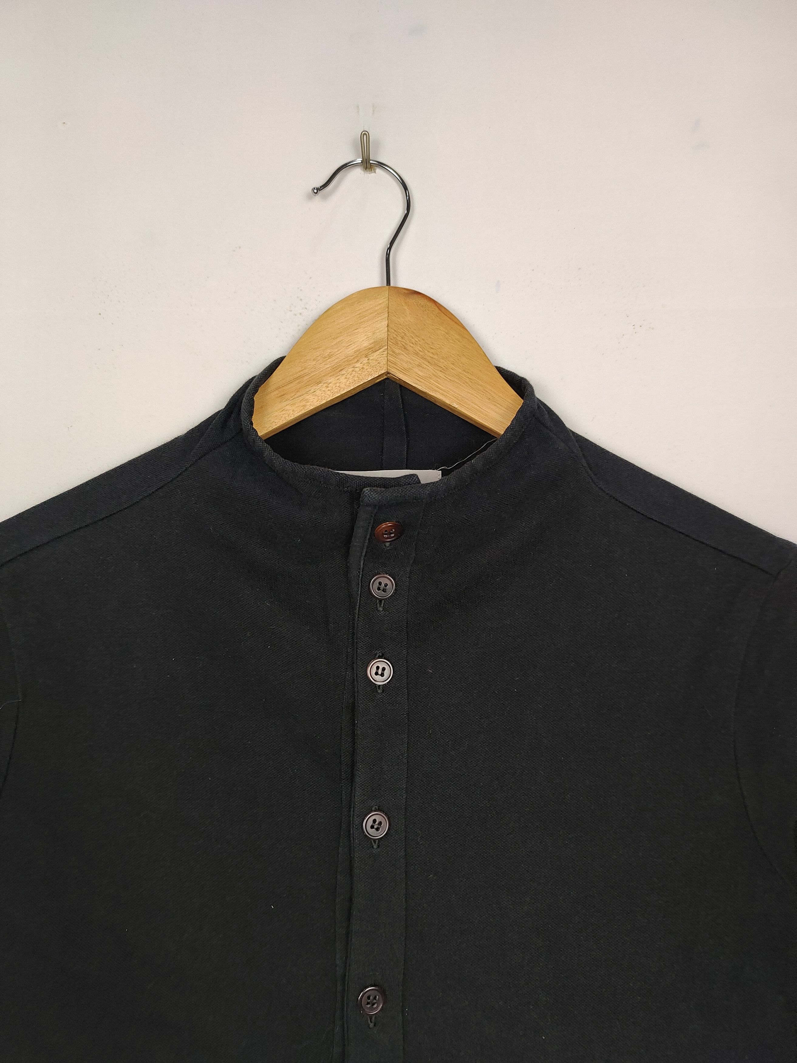 Designer × Yohji Yamamoto Yohji Yamamoto Signature Chinese Neck Button Cotton Shirt Size S / US 4 / IT 40 - 2 Thumbnail
