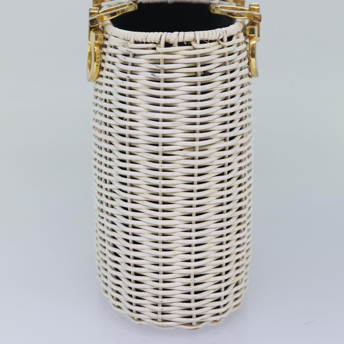 Salvatore Ferragamo Salvatore Ferragamo Gancini Basket Bag Hand Bag Straw White Size ONE SIZE - 3 Thumbnail