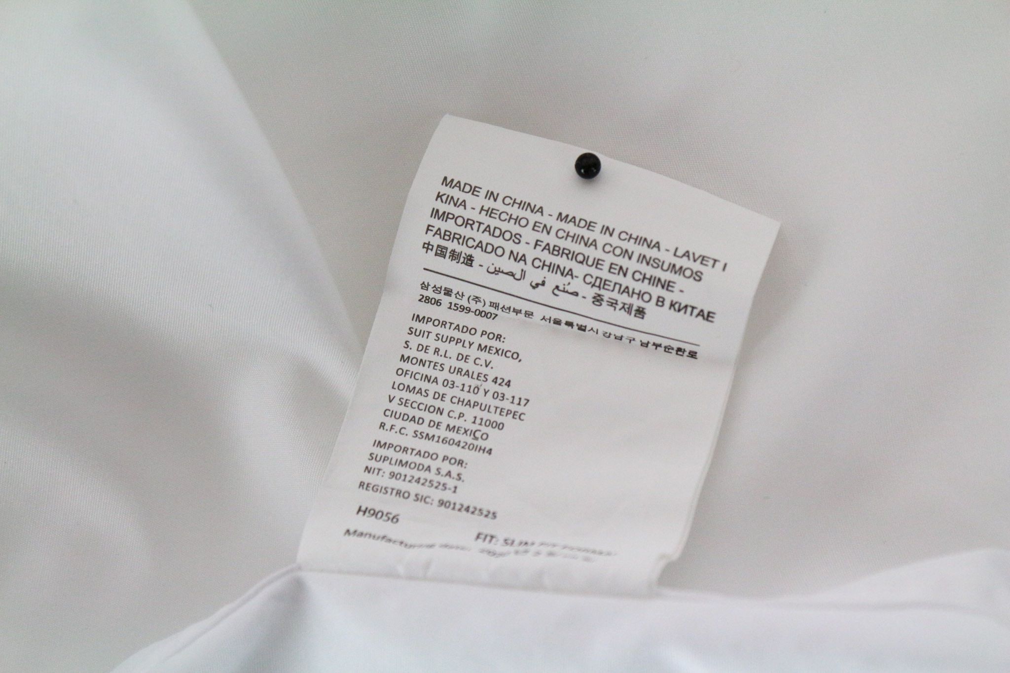 Suitsupply 39/15 1/2 Slim White Cotton Twill Long 72837 Size 38R - 8 Thumbnail