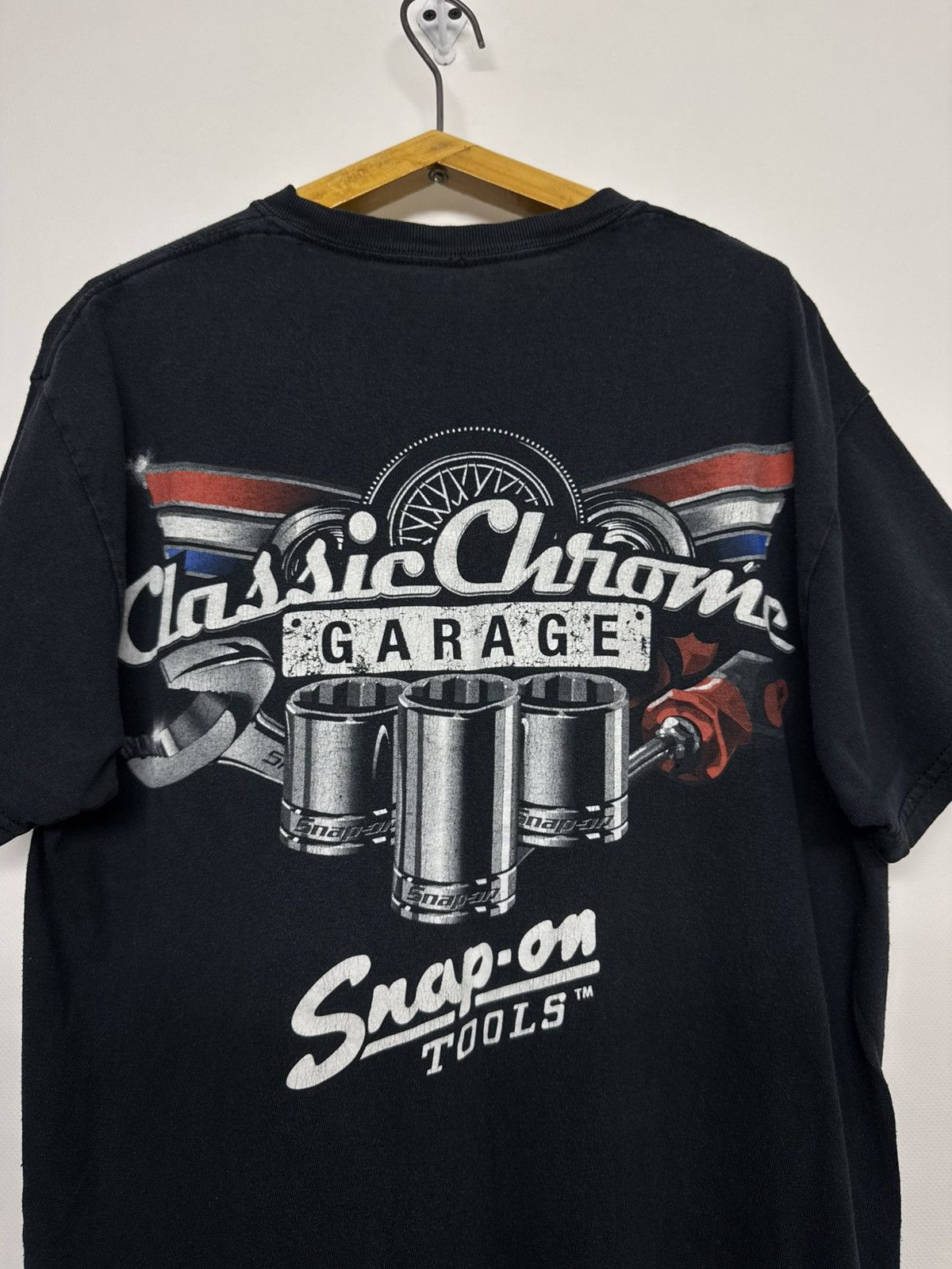 Vintage New Snap On Tool Classic Chrome Garage Black & Orange Tshirt Size US M / EU 48-50 / 2 - 1 Thumbnail