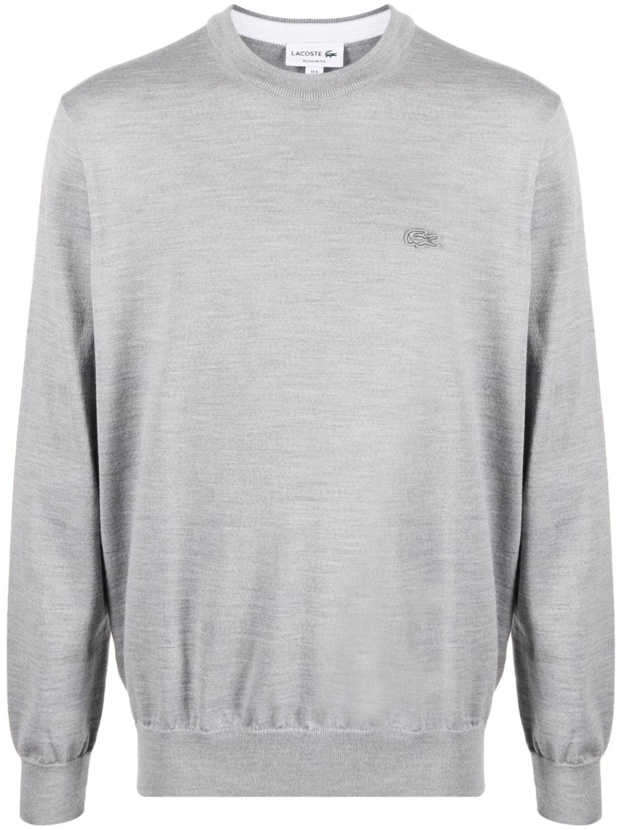 Lacoste o1s22i1n1124 Wool Crewneck Pullover Sweater in Grey Size US XXL / EU 58 / 5 - 1 Thumbnail