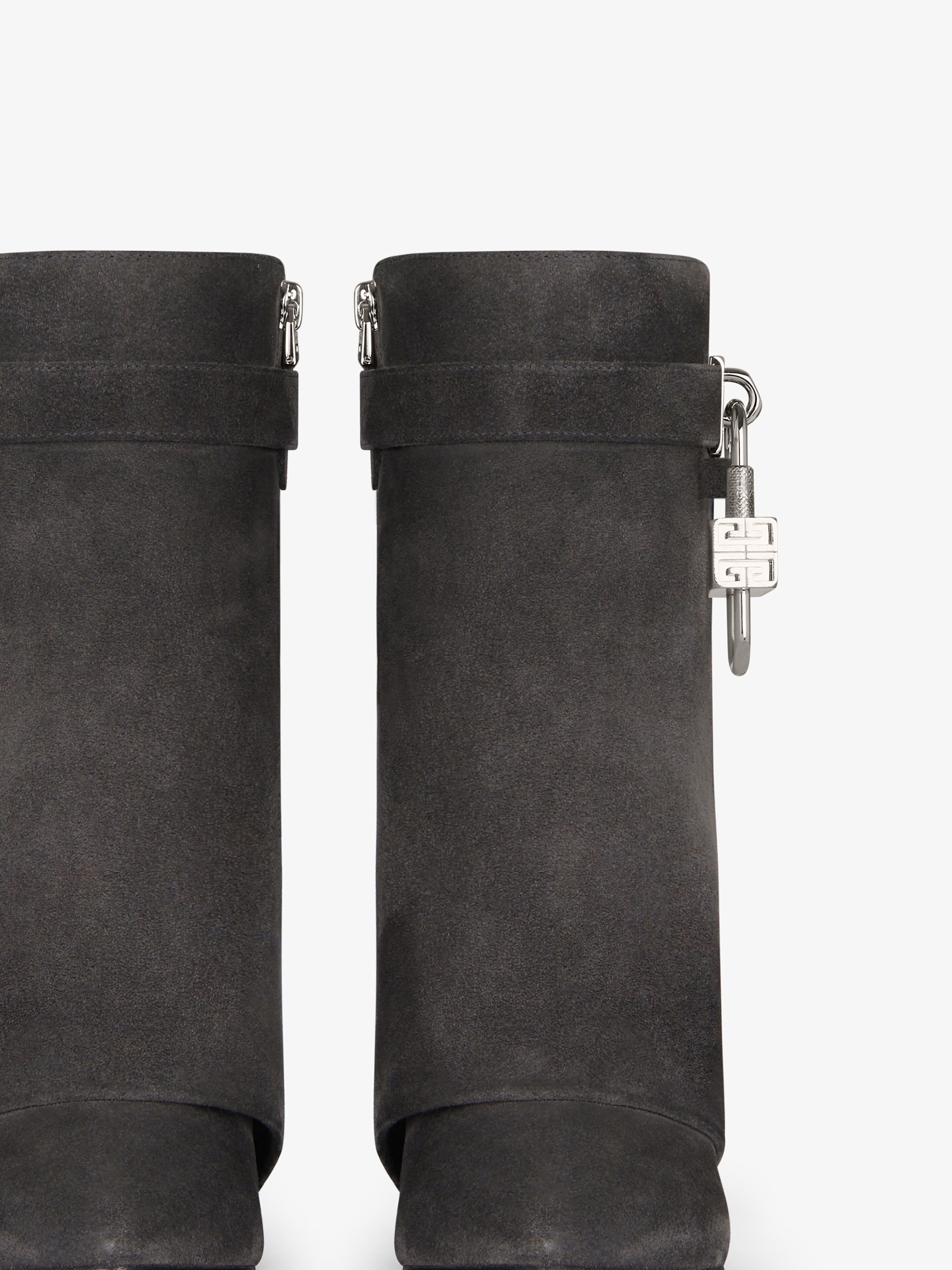 Givenchy o1srvl11e0525 Shark Lock Ankle Boots Biker 90mm Storm Grey Size US 12 / IT 42 - 5 Thumbnail