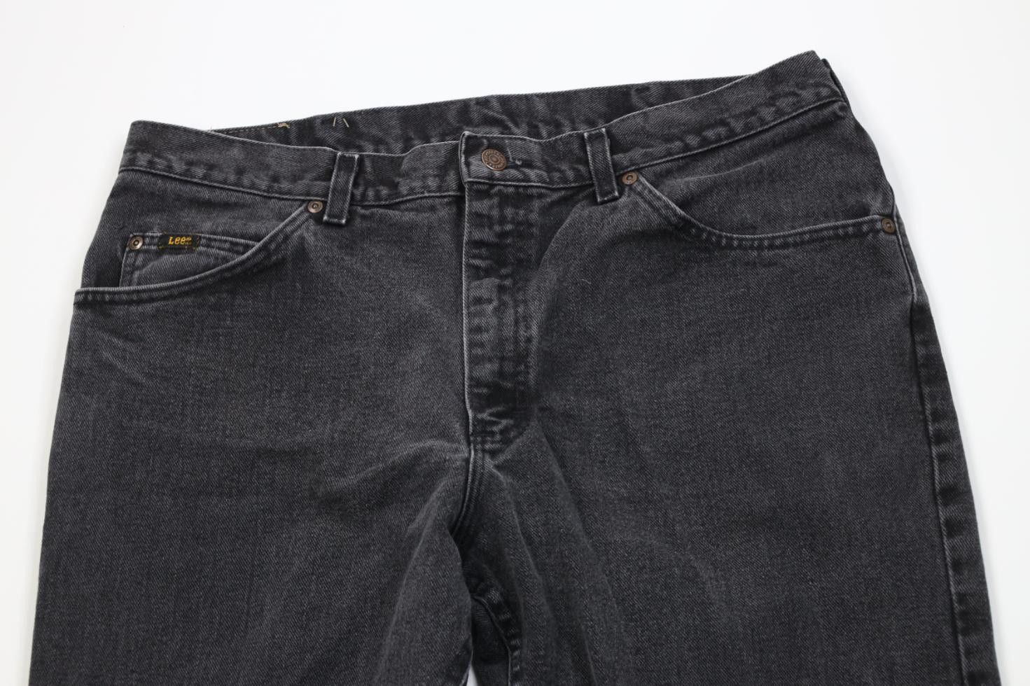 Lee Vintage 90s Lee Faded Straight Leg Denim Jeans Black Cotton Size US 36 / EU 52 - 2 Thumbnail