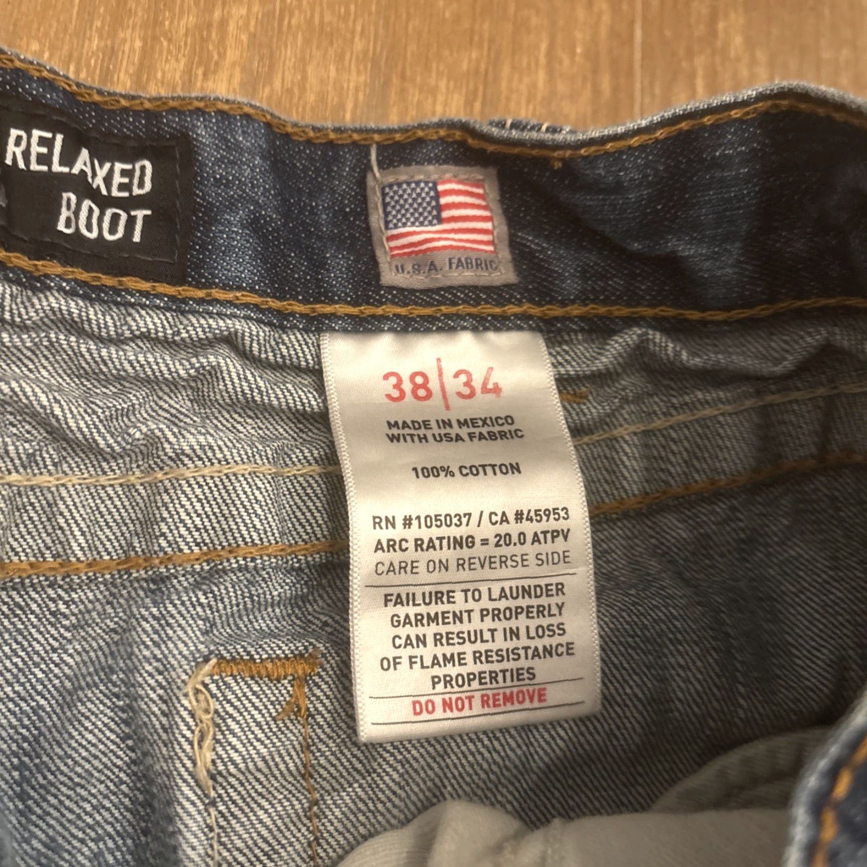 Ariat Ariat M4 FR Relaxed Boot Cut Jeans Size 38x34 Distressed Mens Jeans Blue Cowboy Workwear 90s Size US 38 / EU 54 - 5 Thumbnail