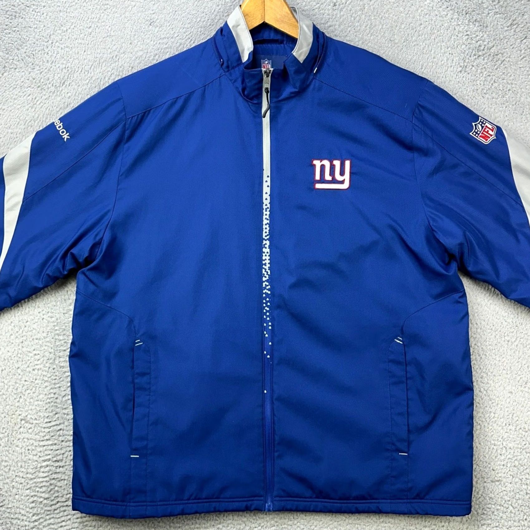 Reebok VINTAGE New York Giants Jacket Full Zip Mens XL Blue Logo Football NFL Onfield Reebok Size US XL / EU 56 / 4 - 3 Thumbnail