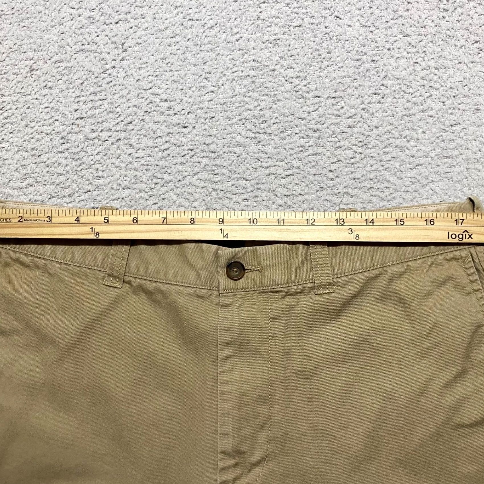J.Crew J.CREW Beige Chino Shorts 8" Inseam Mid Rise Pockets Casual Men's 35 Regular Flat Front Cotton ShortS Size US 35 - 7 Thumbnail