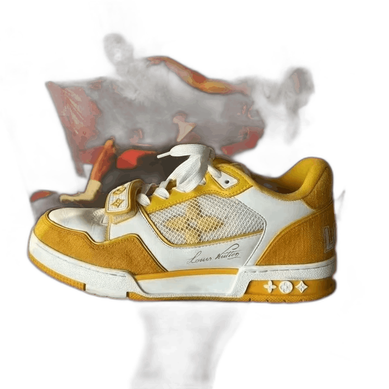 Louis Vuitton LV Trainer yellow denim sneaker-2508 Size US 7 / EU 40 - 1 Thumbnail