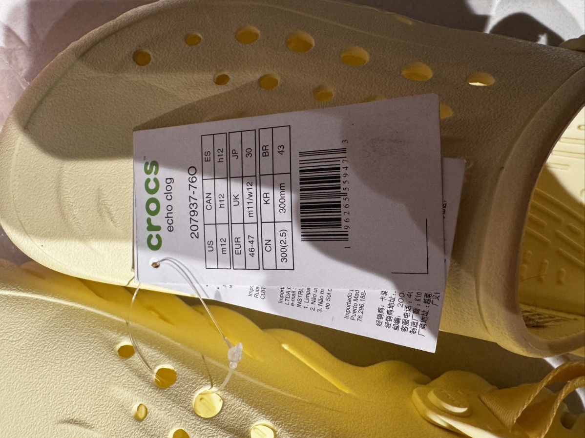 Crocs Crocs Echo Clog “Buttercream” Size US 12 / EU 45 - 7 Thumbnail