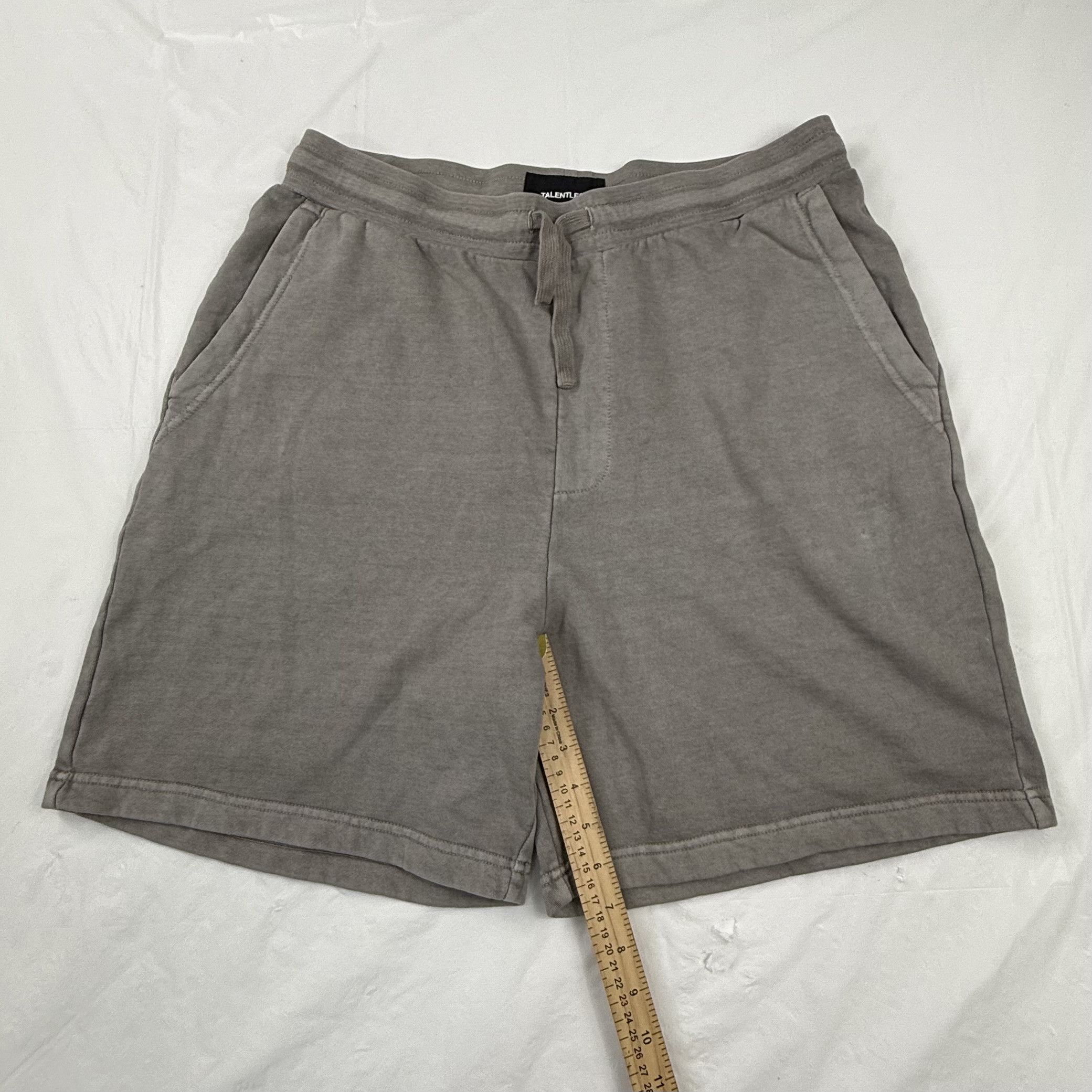 Talentless Talentless Mens XL Mineral Wash Grey Cotton Sweat Shorts Size US 36 / EU 52 - 5 Thumbnail