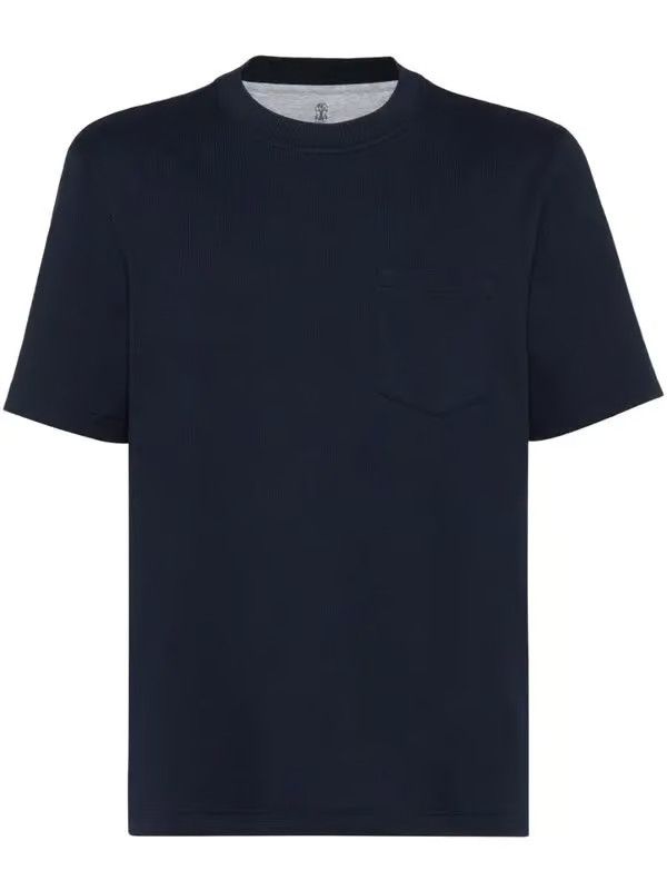 Brunello Cucinelli o1la1rc1a0425 T-Shirt in Blue Size US L / EU 52-54 / 3 - 1 Thumbnail