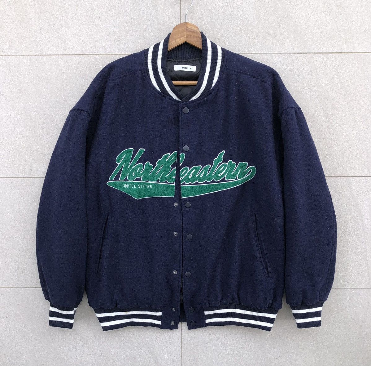 Japanese Brand Japanese Brand WEGO Melton Patch Stadium Wool Varsity Jacket Size US M / EU 48-50 / 2 - 9 Thumbnail