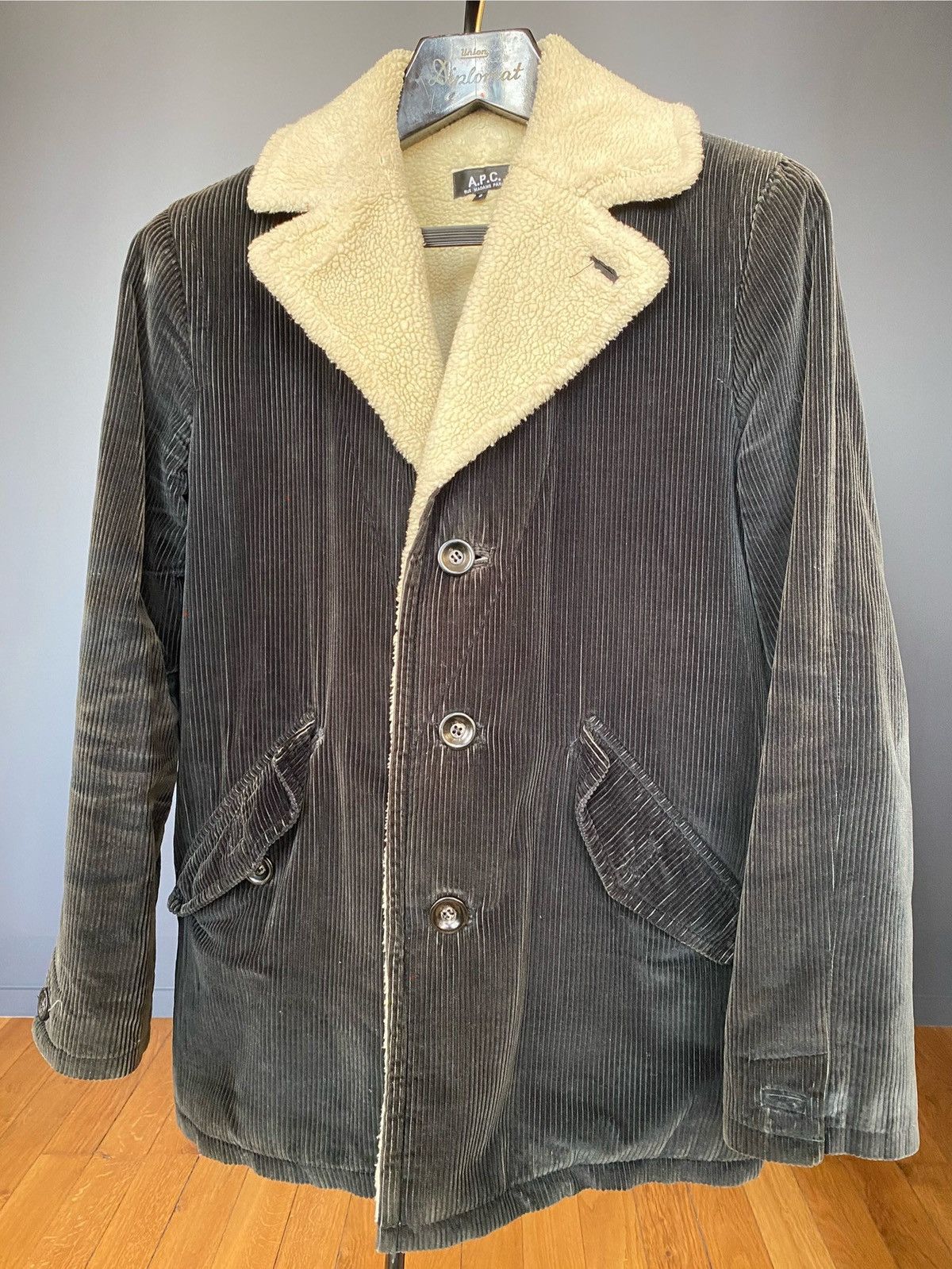 A.P.C. APC - Shearling Corduroy Jacket - 2012 Size US S / EU 44-46 / 1 - 1 Thumbnail