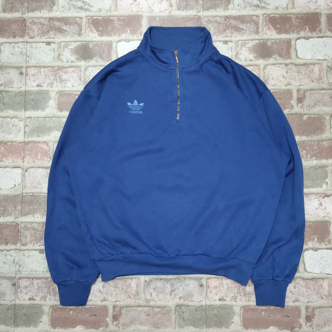 Adidas Vintage Adidas Half Zipper Sweatshirt Size US L / EU 52-54 / 3 - 1 Thumbnail