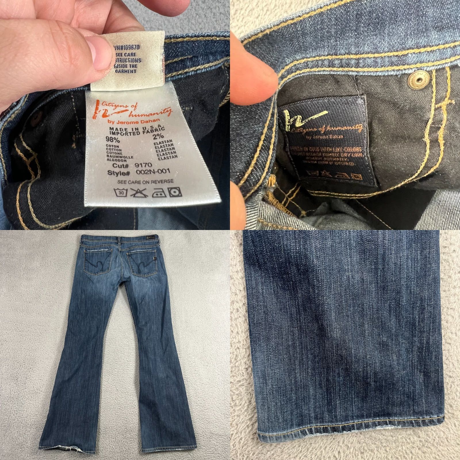 Citizens Of Humanity VINTAGE Citizen of Humanity Women's Flared Jeans Size 30 Blue Low Waist 34 Inseam Size 30" / US 8 / IT 44 - 8 Thumbnail