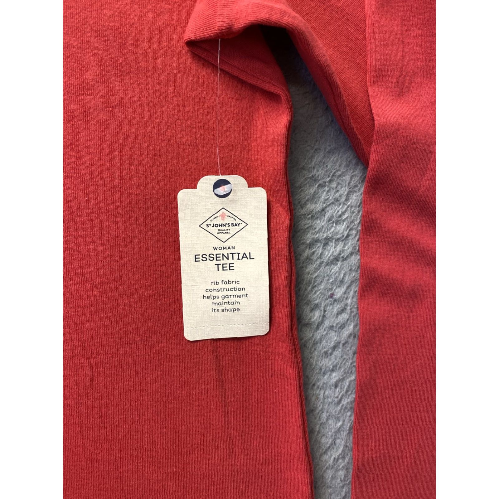 Vintage St Johns Bay Tee Shirt Crewneck Long Sleeve 2XL Women Red, Basic, Casual, 100% Cotton Size XXL / US 16-18 / IT 52-54 - 3 Thumbnail