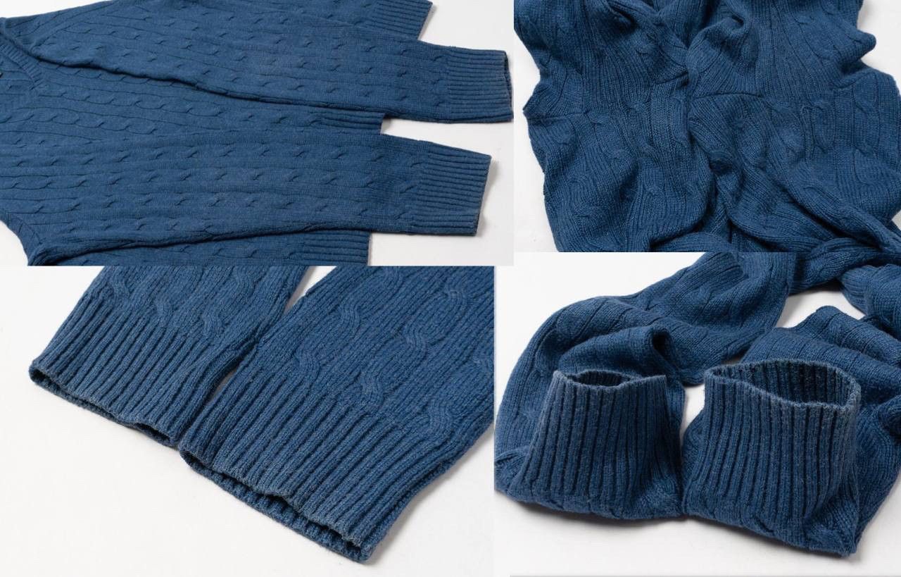 Polo Ralph Lauren 🔵 POLO RALPH LAUREN Vintage Tussah Silk Cable Knit Sweater Size US XL / EU 56 / 4 - 4 Thumbnail