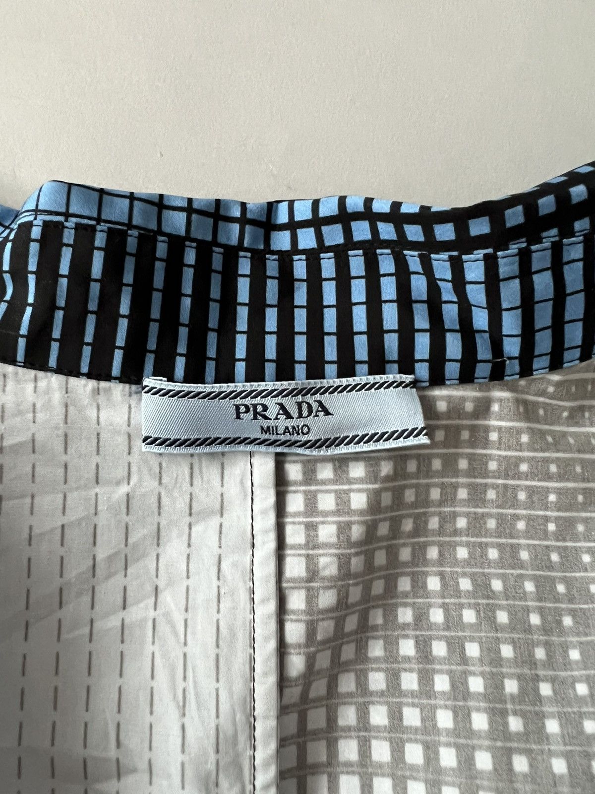 Prada Prada Abstract Check Printed Zipped Shirt Size M / US 6-8 / IT 42-44 - 3 Thumbnail