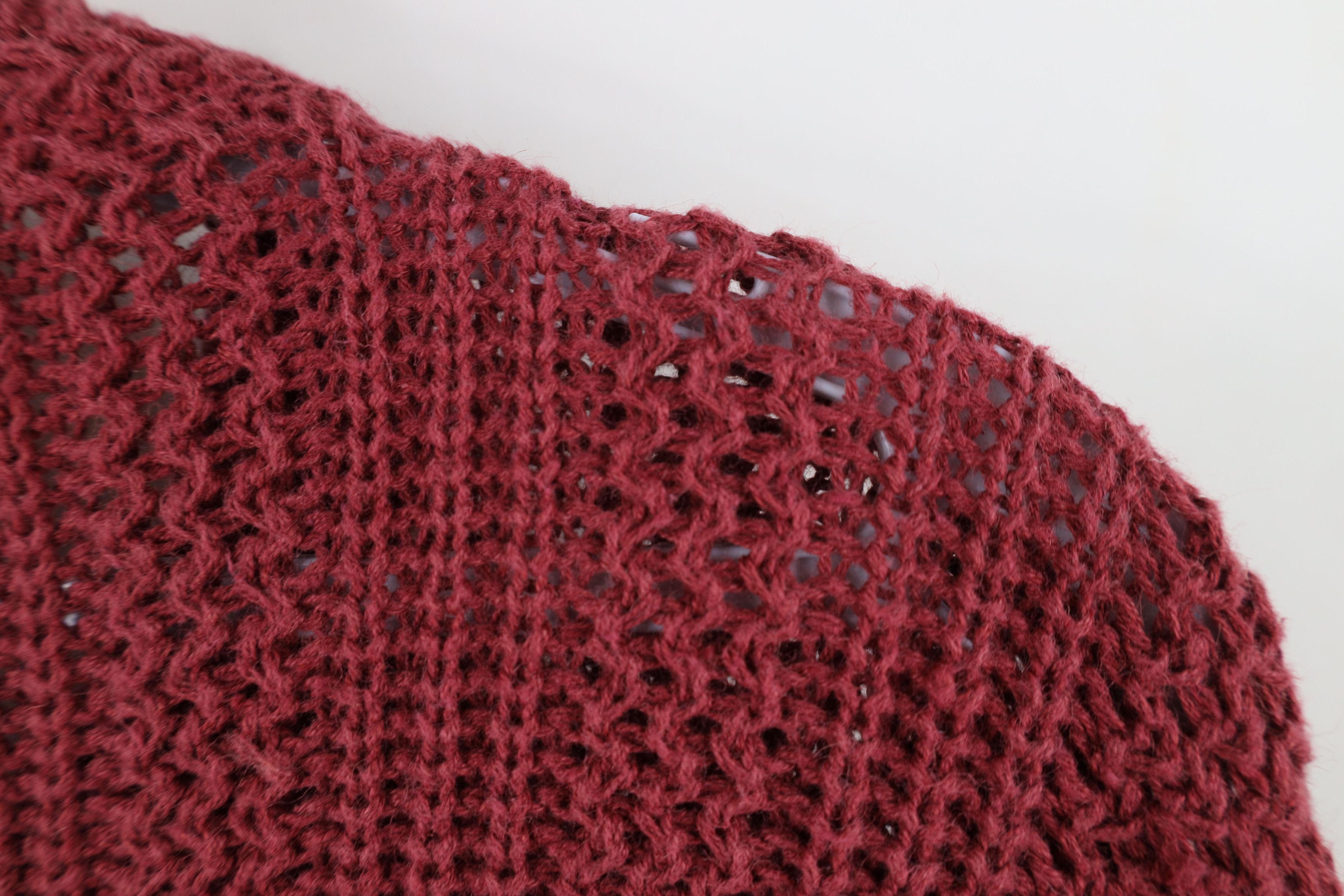 Vintage Vintage 90s Streetwear Blank Chunky Ribbed Knit Sweater Red Size US XXL / EU 58 / 5 - 8 Thumbnail