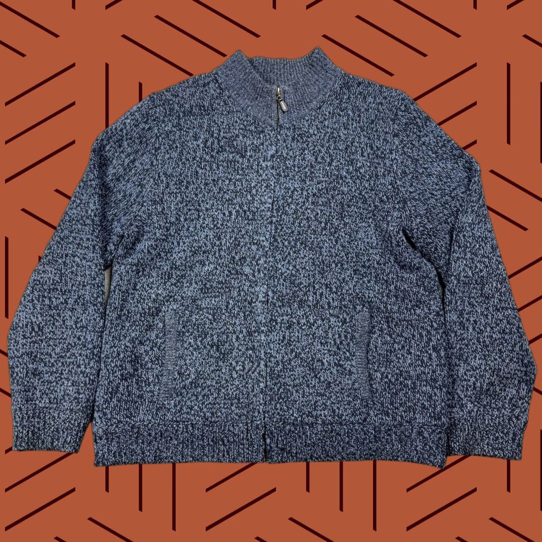 Vintage VINTAGE L.L. BEAN CLASSIC WOOL SWEATER FULL ZIP FLANNEL LINED BLUE XL OUTDOOR MEN Size US XL / EU 56 / 4 - 1 Thumbnail