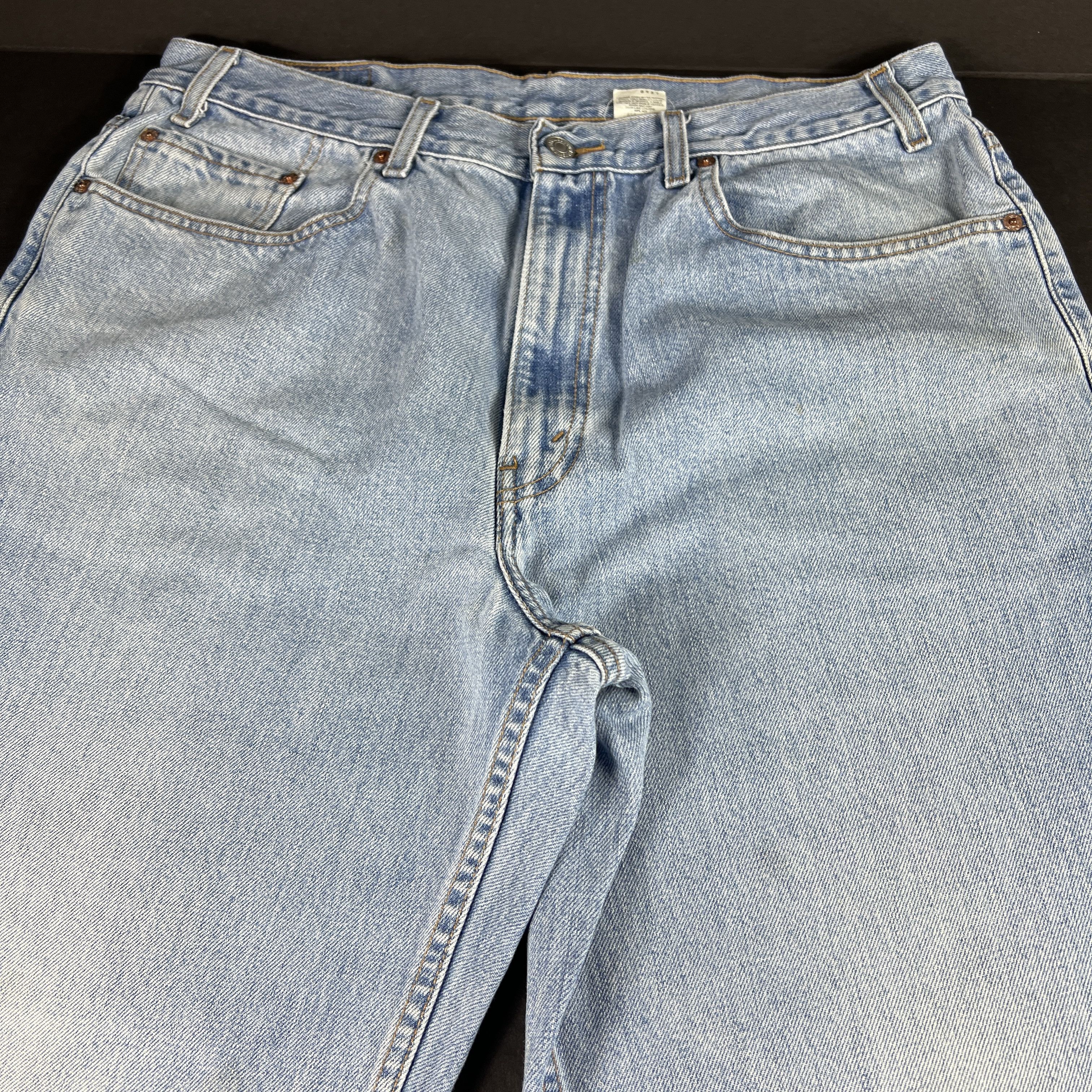 Levi's × Vintage VTG 90s Levi's Jeans 550 Relaxed Light Blue Cotton Denim Size US 36 / EU 52 - 3 Thumbnail