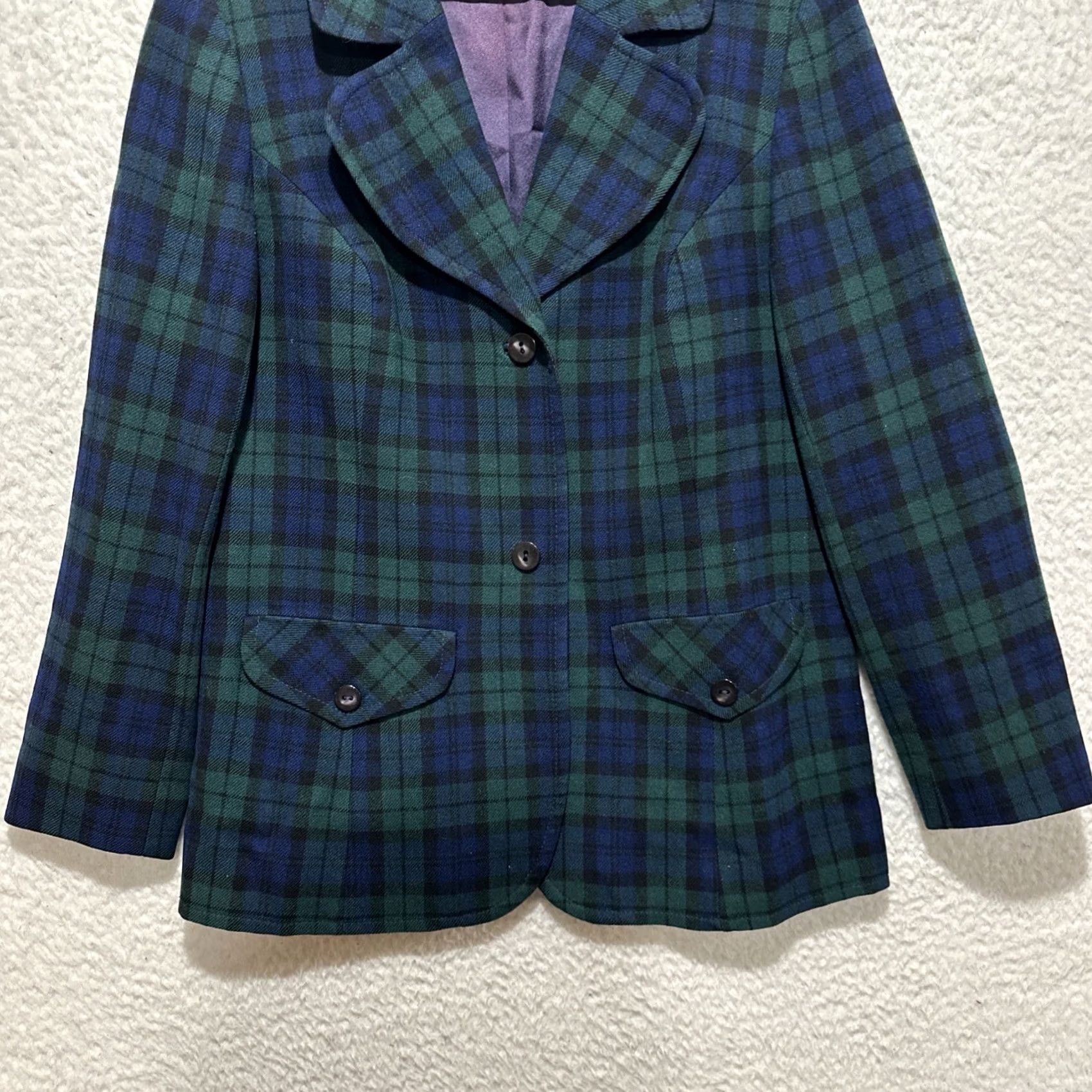 Pendleton VINTAGE Pendleton Blazer Jacket Women Size 18 Virgin Wool Green Tartan Plaid Blazer Women Plus 18 Wool Pattern Plaid Jacket Mens? Size XXL / US 16-18 / IT 52-54 - 5 Thumbnail