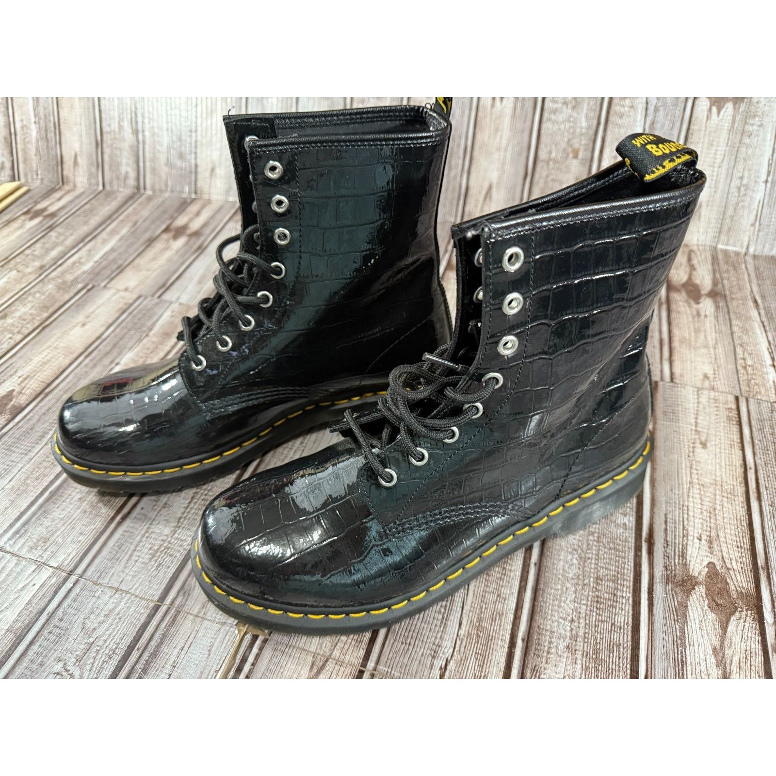 Dr. Martens Dr Martens 1460 Faux-Croc Embossed 8-Eye Boots sz 11 New Size US 11 / IT 41 - 1 Thumbnail