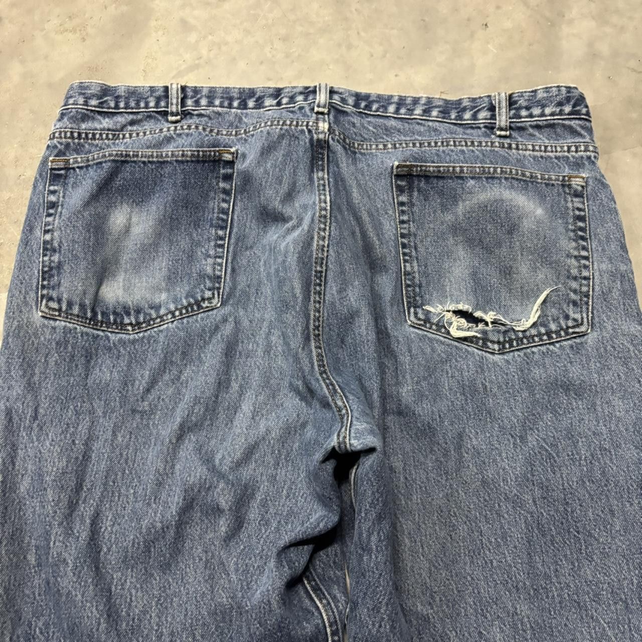 Japanese Brand × Vintage Crazy Vintage Y2K/2000s Baggy Dark Wash Skater Denim Jeans! Size US 42 / EU 58 - 7 Thumbnail
