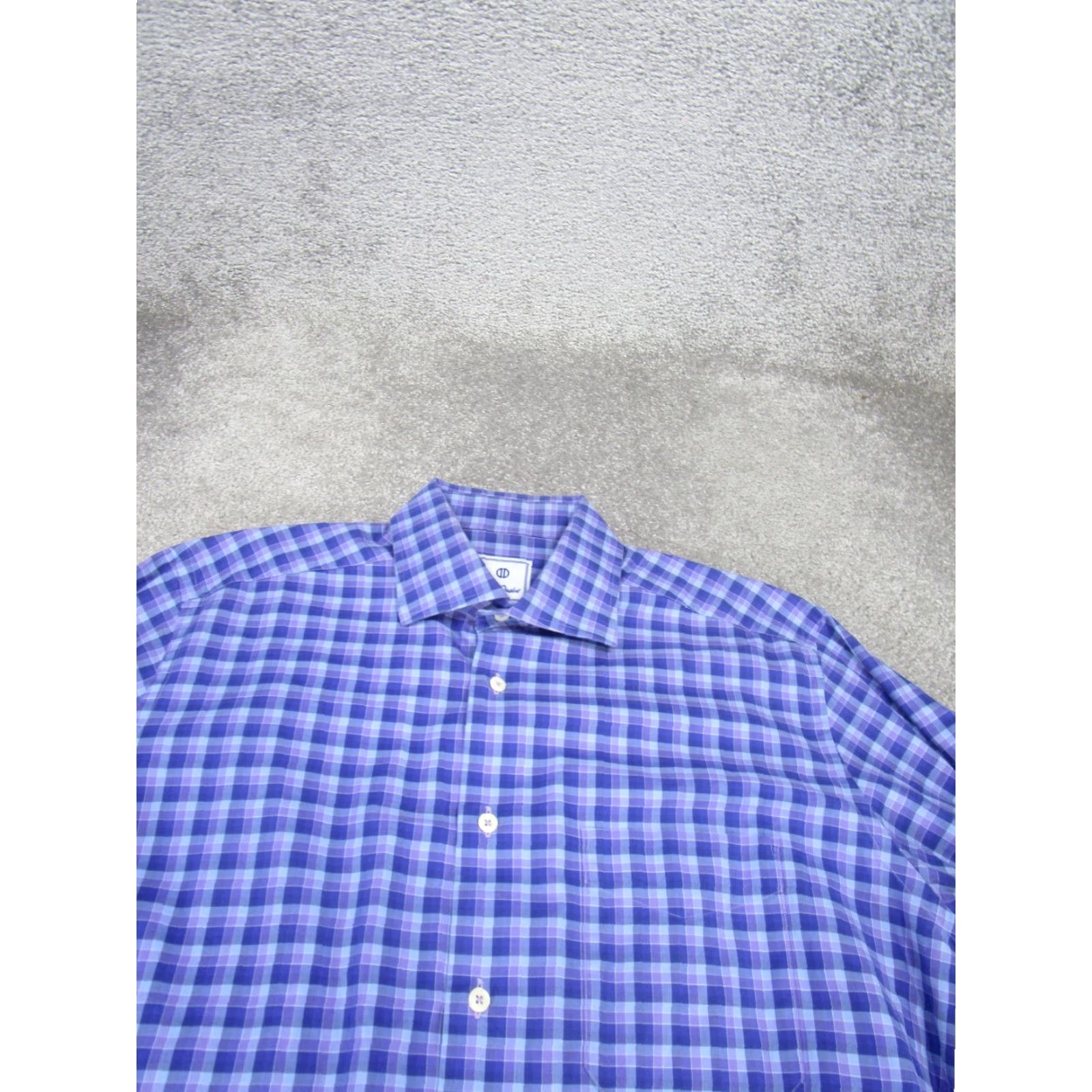 David Donahue David Donahue Shirt Mens Large Button Up Purple Cotton Check Slub Button-Up Casual Decade 90s Mens Size US L / EU 52-54 / 3 - 2 Thumbnail