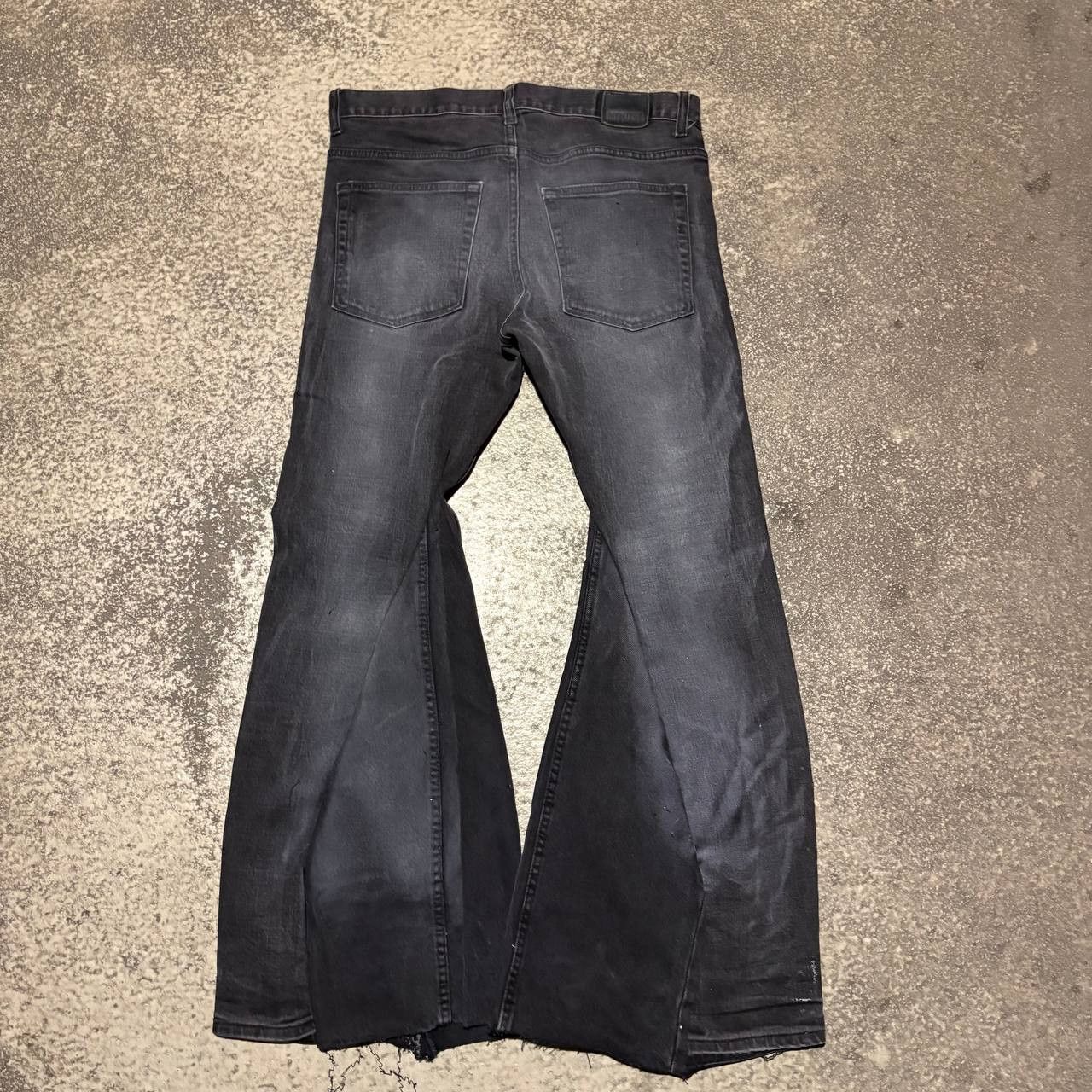 Japanese Brand Custom Black Baggy Distressed Jeans Painted Wide Leg Size US 31 - 2 Thumbnail