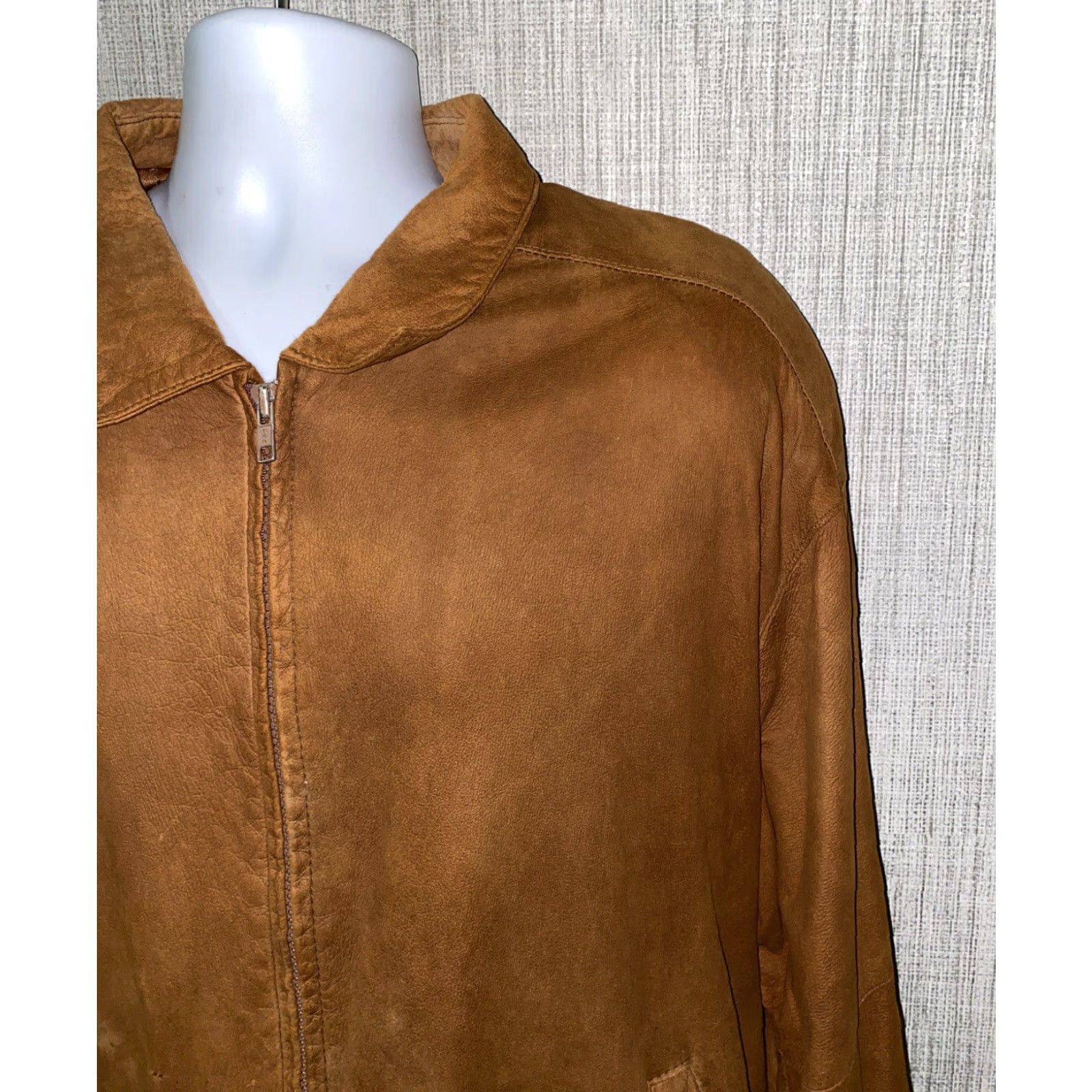Vintage Remy Leather Suede Full Zip Jacket Men Large Brown Casual Size US L / EU 52-54 / 3 - 2 Thumbnail