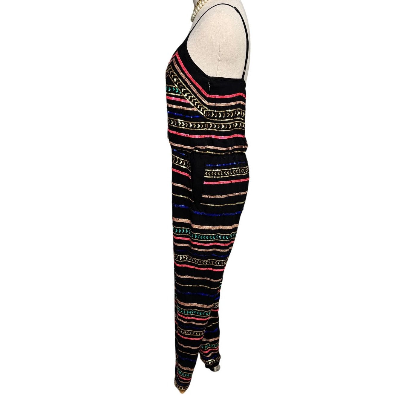Mara Hoffman Mara Hoffman Sequin Striped Jumpsuit black size XS Size 26" / US 2 / IT 38 - 9 Thumbnail