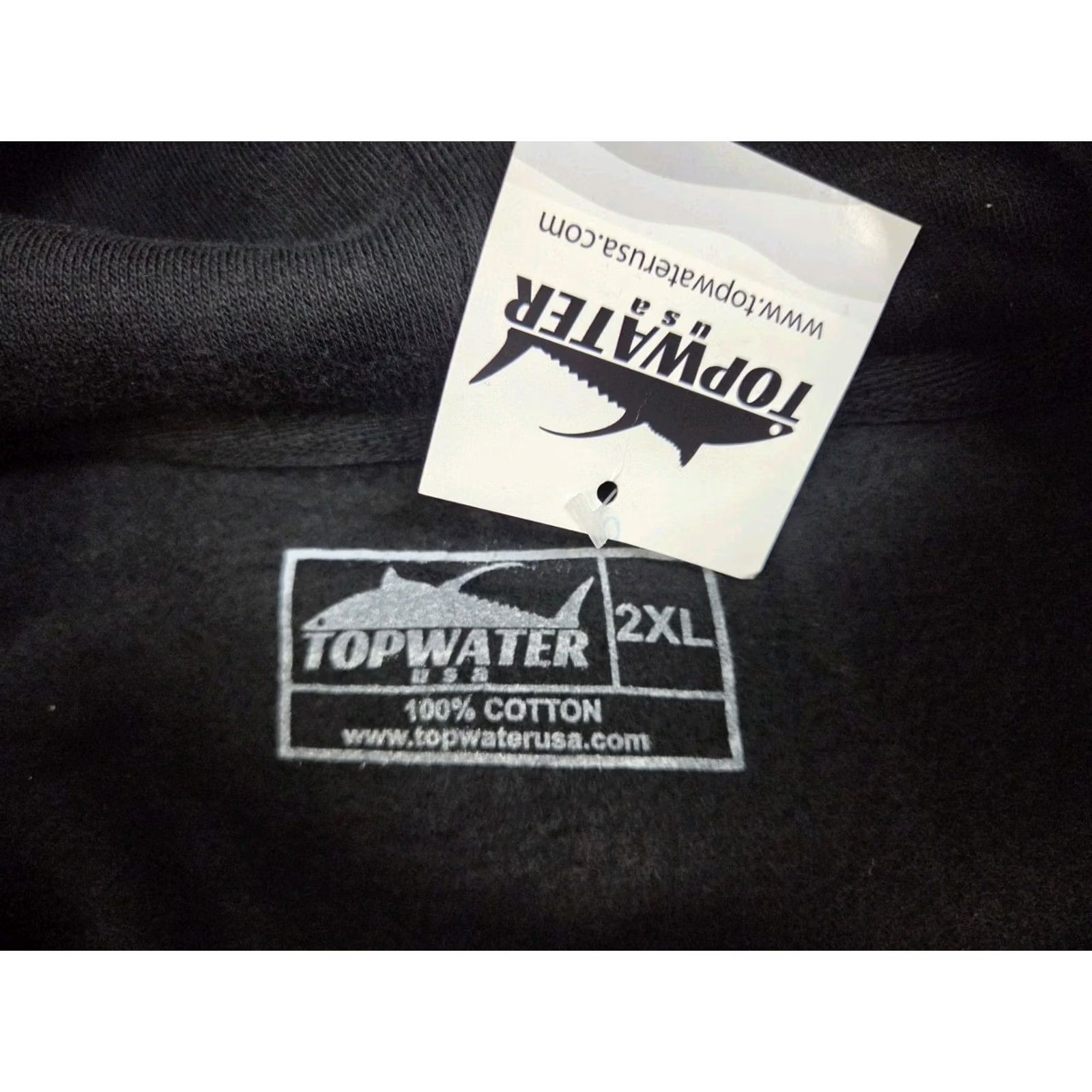 Vintage NWT Topwater USA Heavyweight Division Mens Fishing Hoodie Blk 2XL #8205 Size US XXL / EU 58 / 5 - 6 Thumbnail
