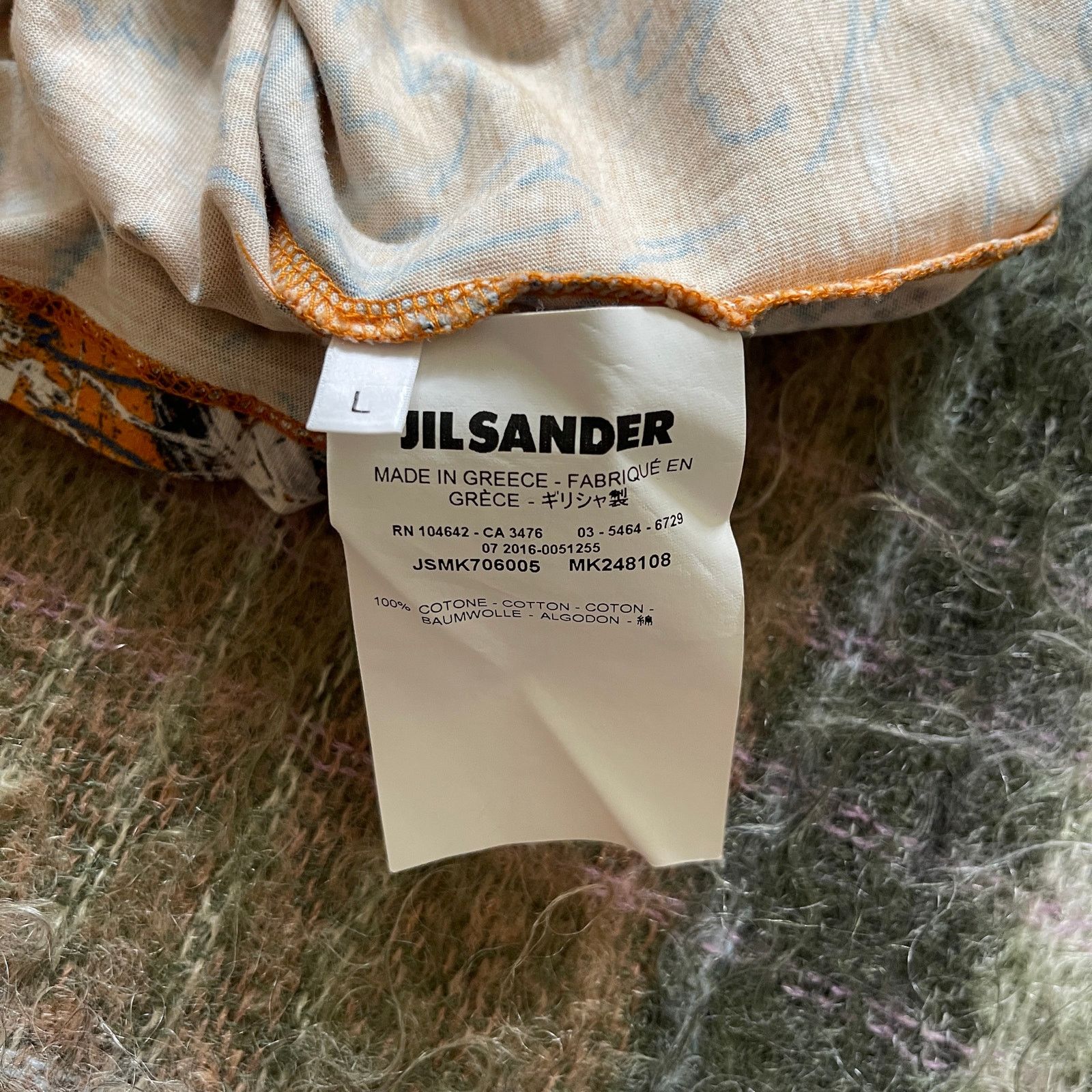 Jil Sander Jil Sander Orange Floral Print T-Shirt Size US L / EU 52-54 / 3 - 5 Thumbnail