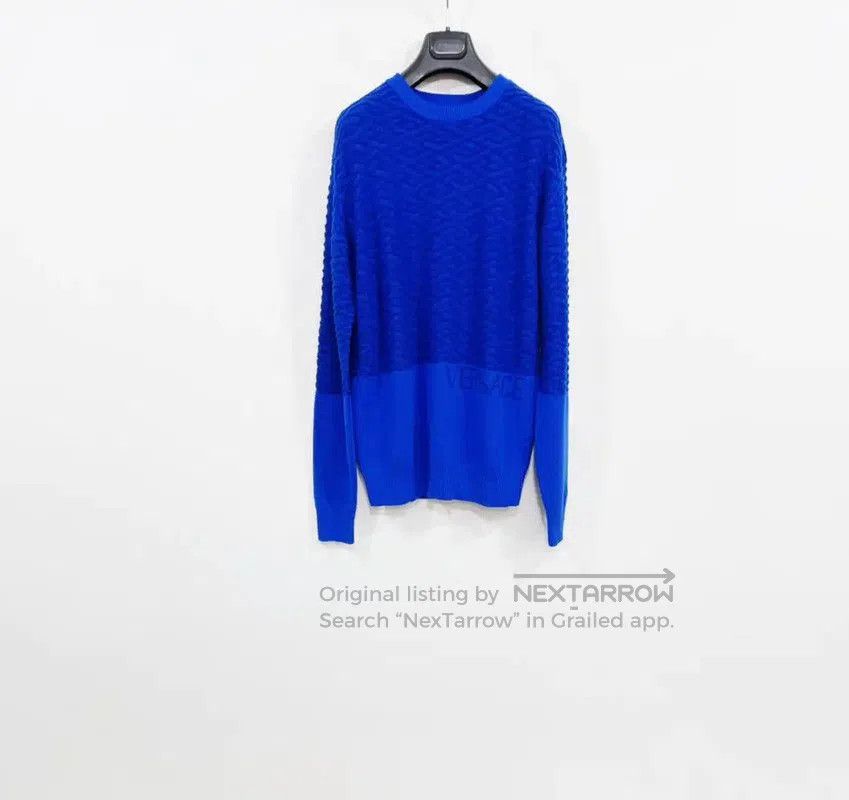 Versace Versace Blue Wool Long Sleeve Sweater . Size US M / EU 48-50 / 2 - 1 Thumbnail