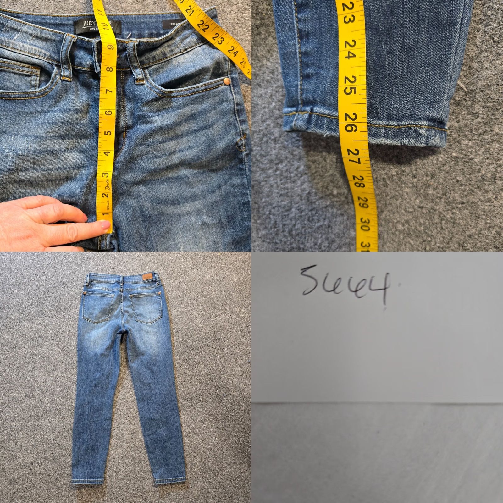 Vintage Judy Blue Jeans Women Size 27 Blue Relaxed Tapered Distressed Stretch Capsule Casual Jeans Size 27" / US 4 / IT 40 - 8 Thumbnail