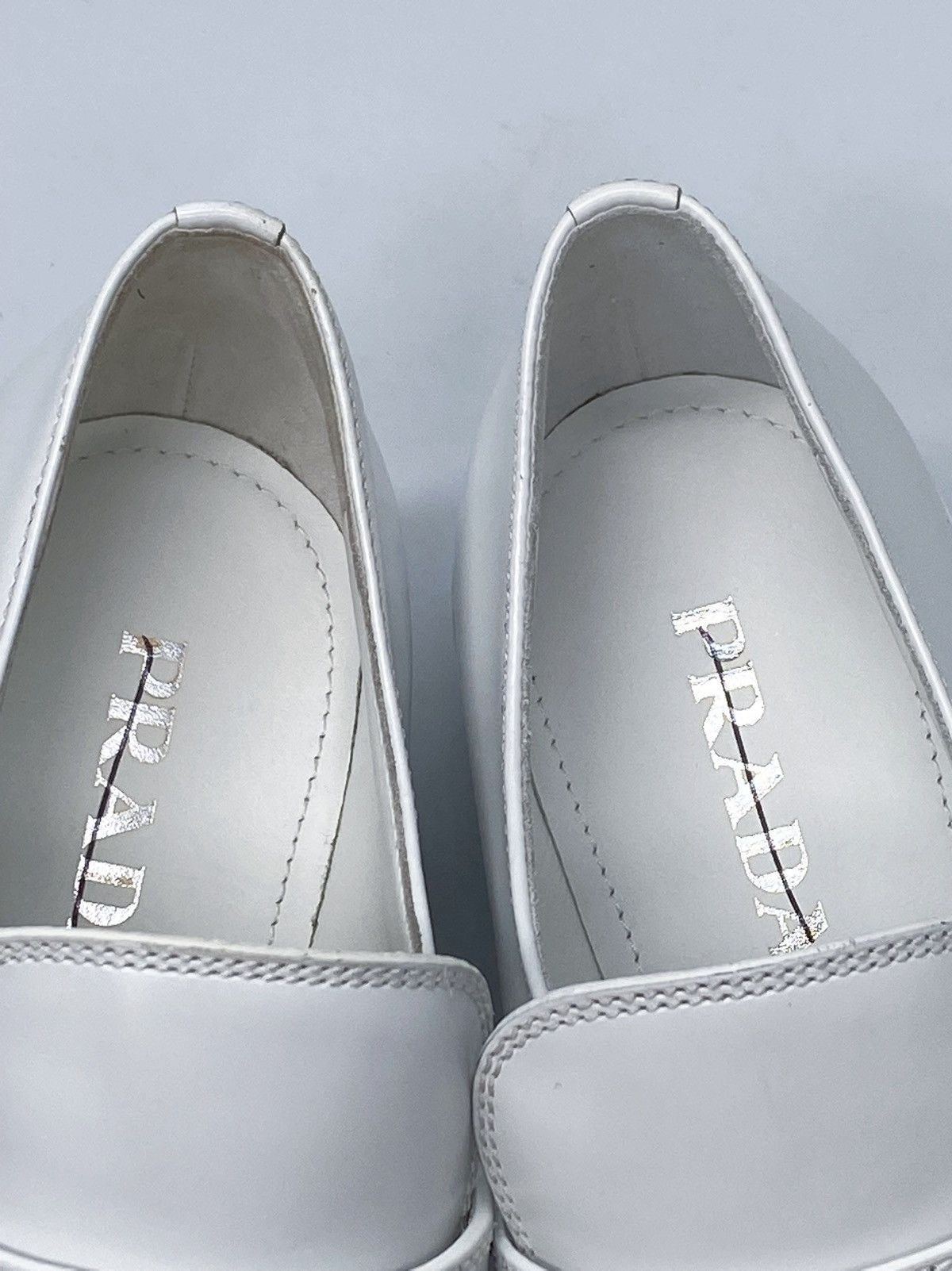 Prada Prada Spazzolato Logo Platform Leather Loafers size 40 Size US 10 / IT 40 - 10 Thumbnail