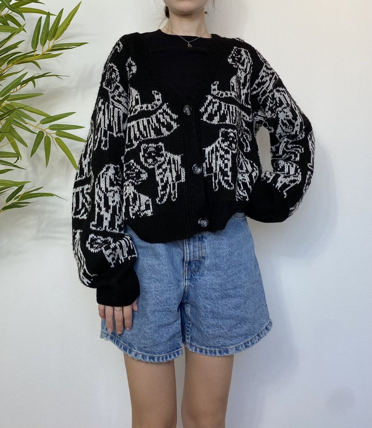 Vintage PANTHER ANIMAL PRINT SWEATER CARDIGAN Size M / US 6-8 / IT 42-44 - 6 Thumbnail