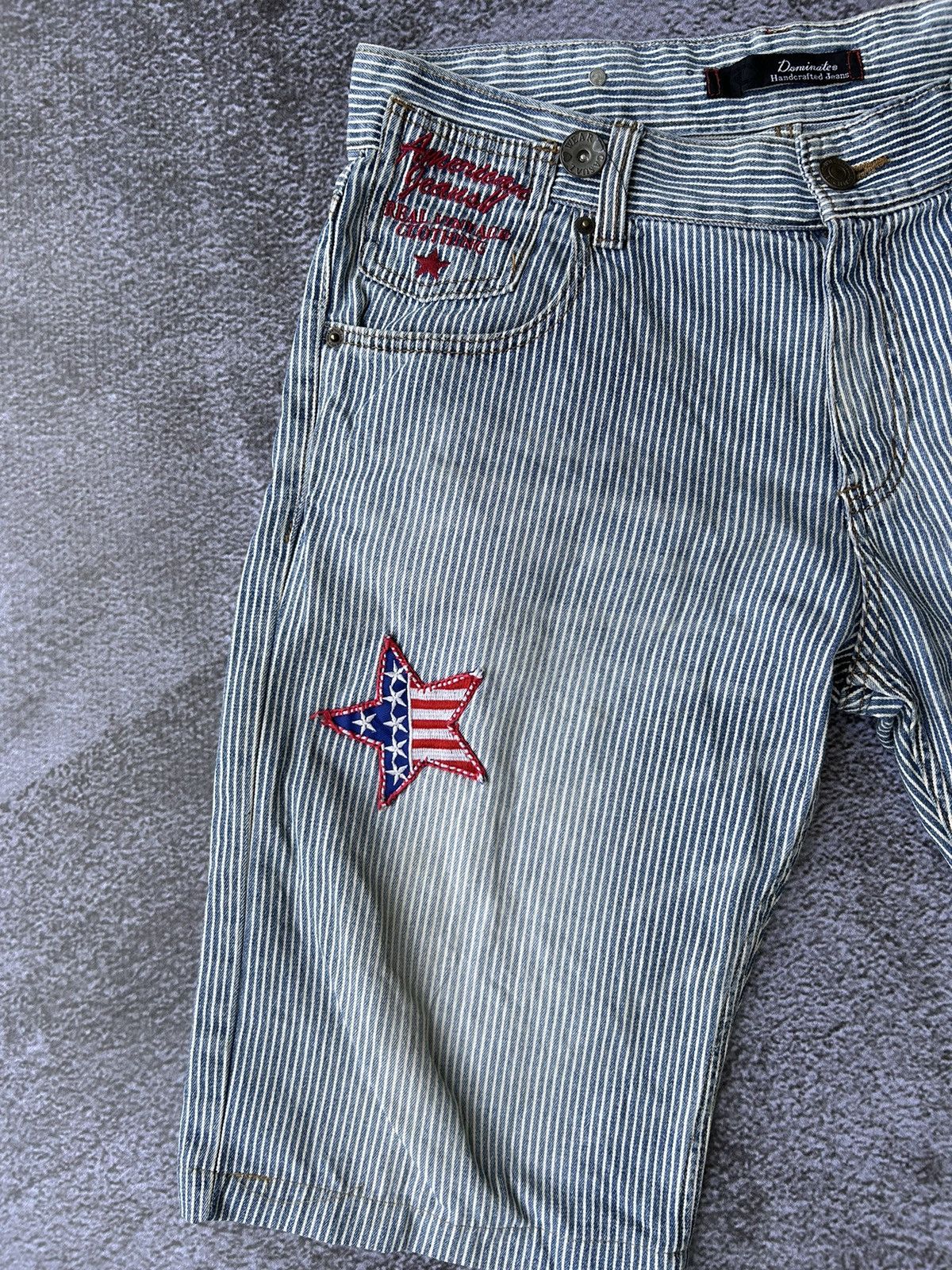 If Six Was Nine 💸BINDINGOFFER💸Dominate striped short pants patched styled Size US 34 / EU 50 - 3 Thumbnail