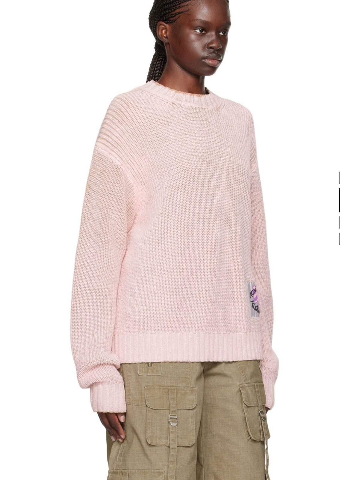 Acne Studios Acne Studios Pink Patch Sweater Size S / US 4 / IT 40 - 2 Thumbnail